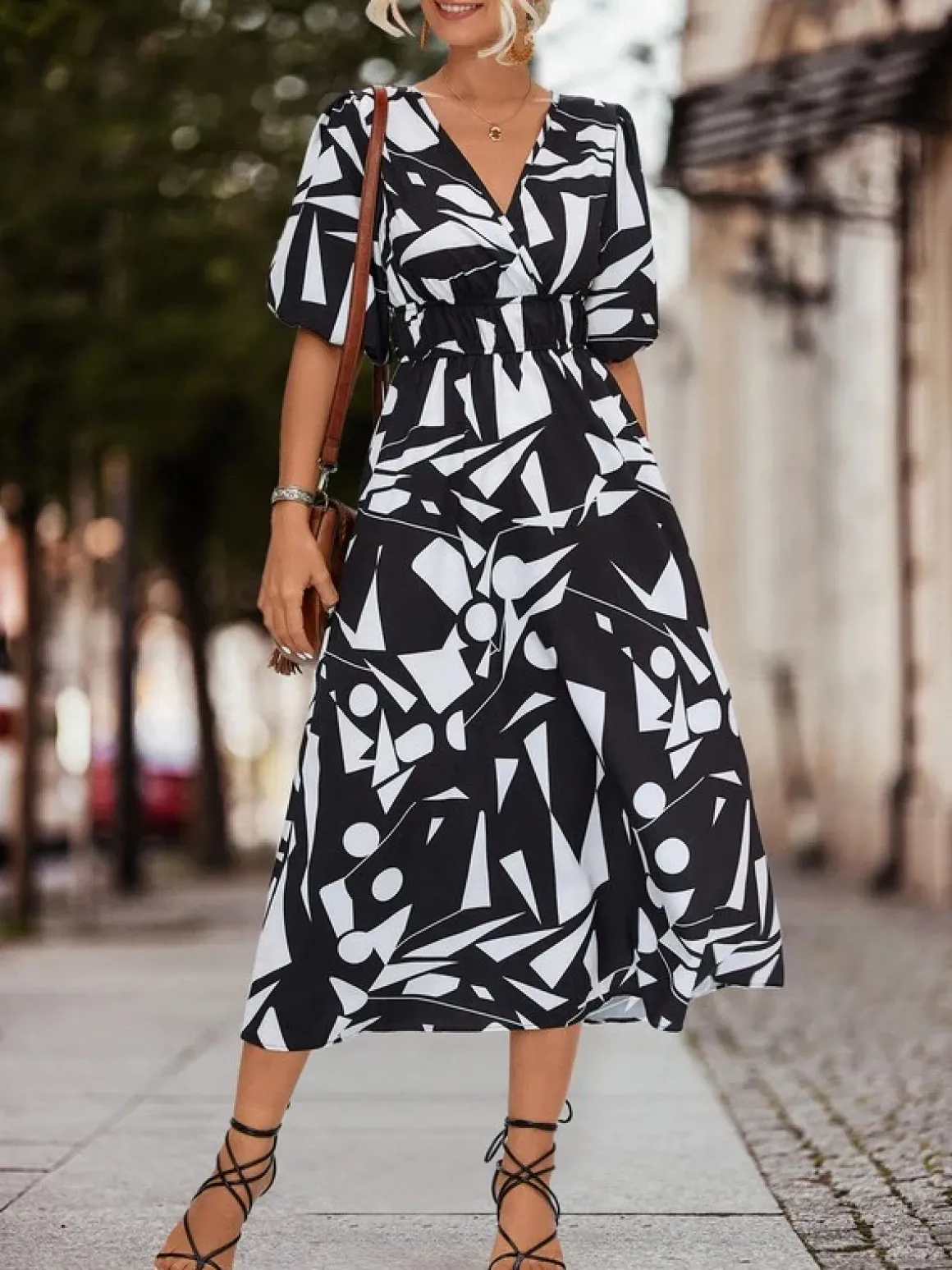 Abstract Printed Womens Dress *Online Only*