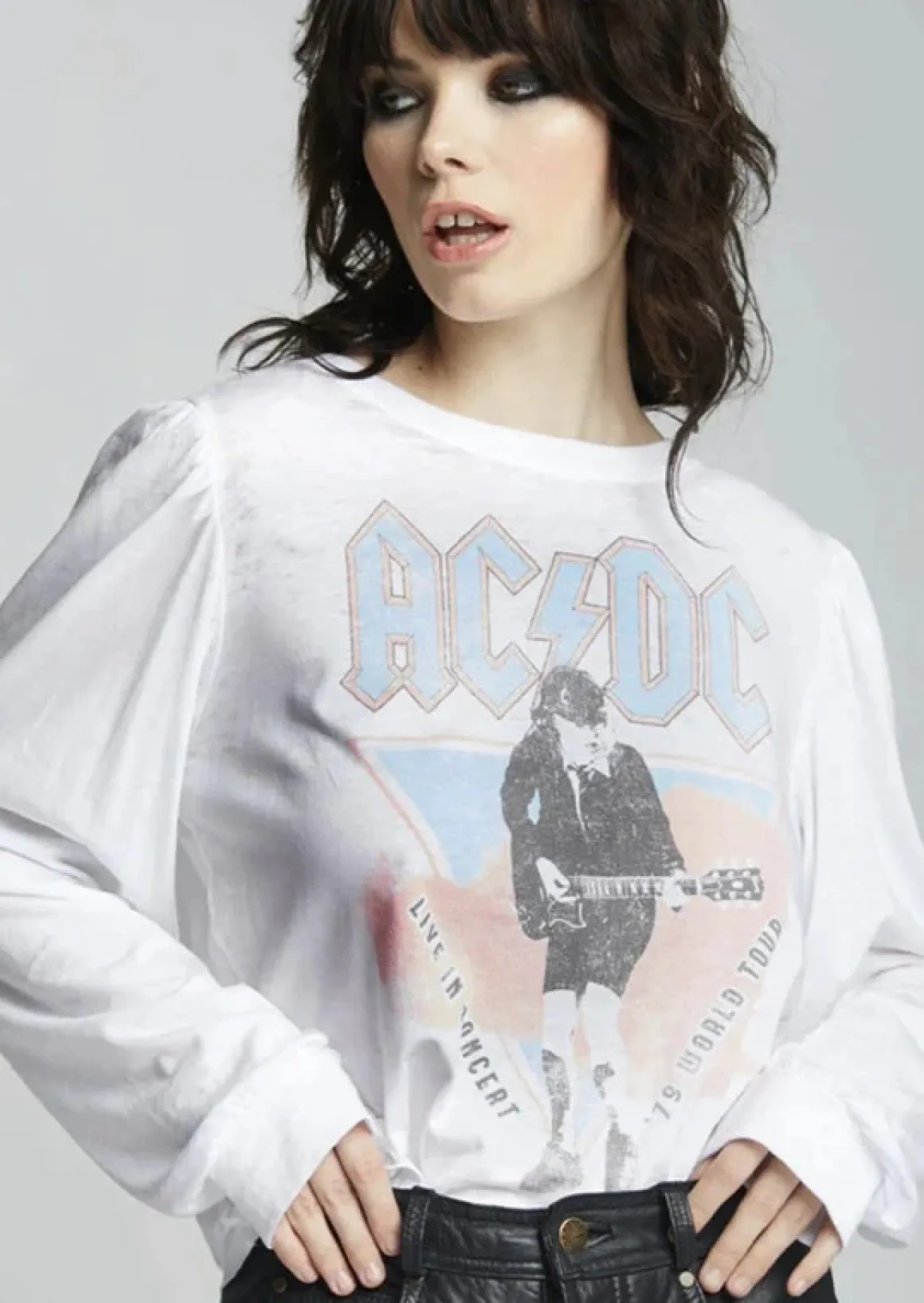 AC/DC 1979 World Tour Puff Sleeve Band Shirt *Online Only*