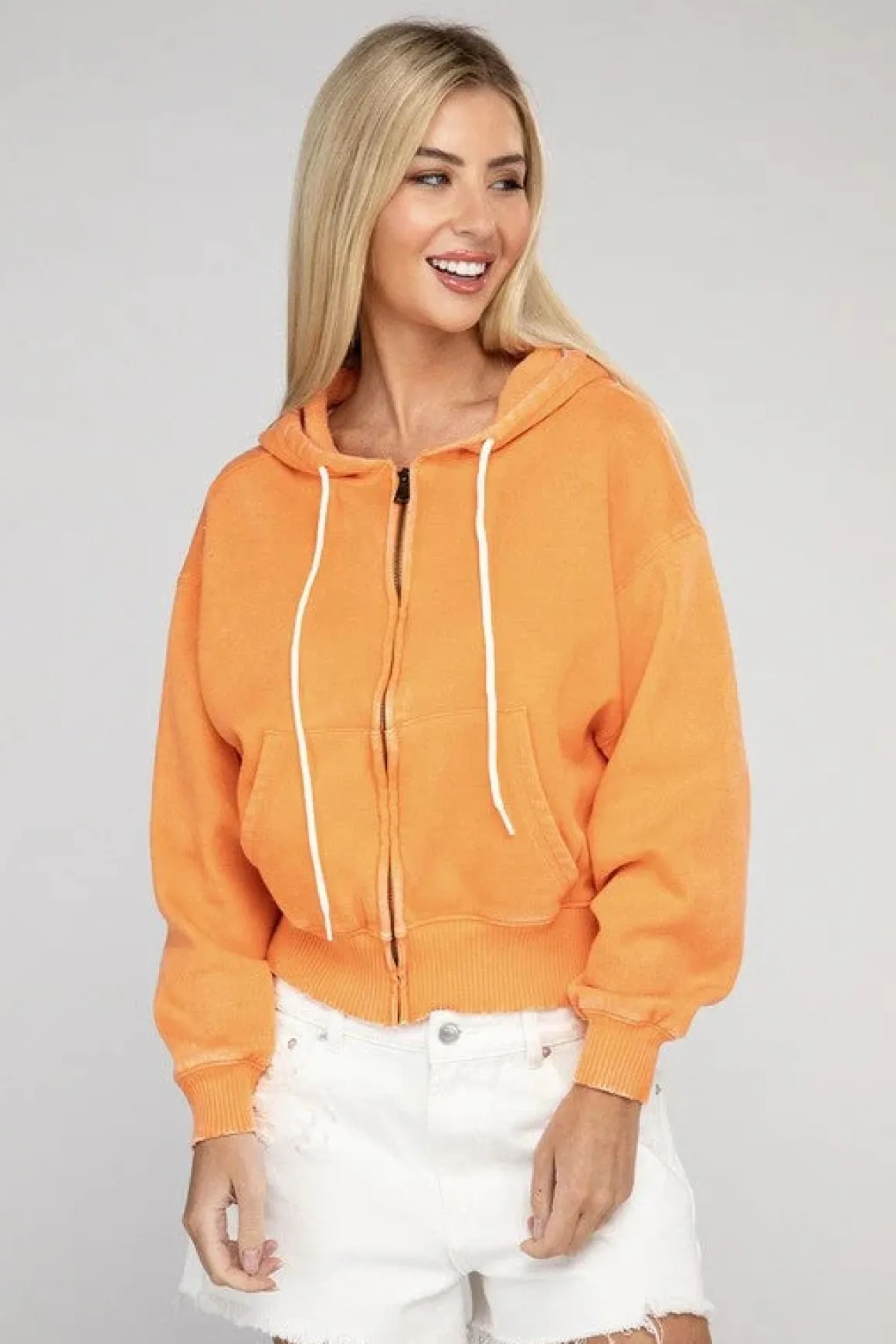 acid_wash_fleece_cropped__2.webp Acid Wash Fleece Cropped Zip-Up Hoodie *Online Only*
