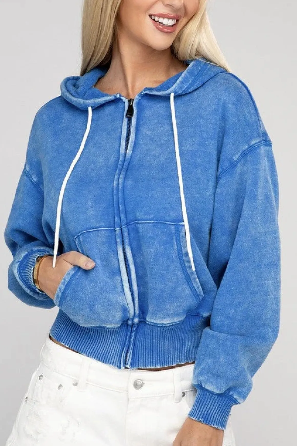 acid_wash_fleece_cropped__3.webp Acid Wash Fleece Cropped Zip-Up Hoodie *Online Only*