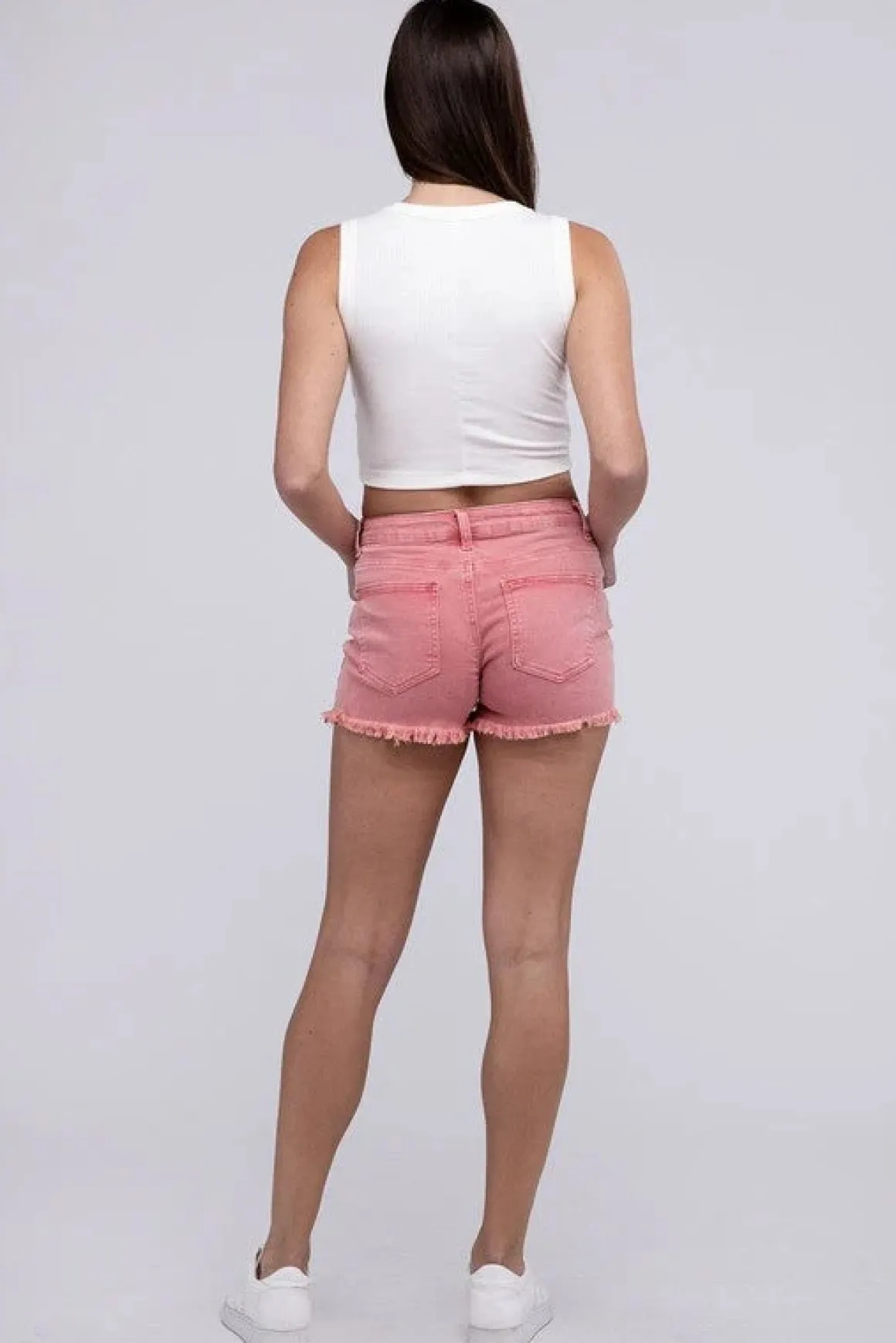 acid_washed_frayed_cutoff_3.webp Acid Washed Frayed Cutoff Hem Shorts *Online Only*