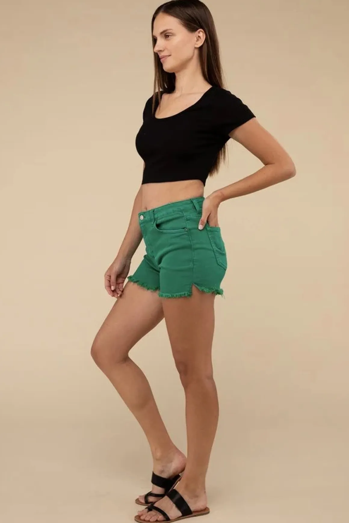 acid_washed_frayed_hem_sh_11.webp Acid Washed Frayed Hem Shorts *Online Only*