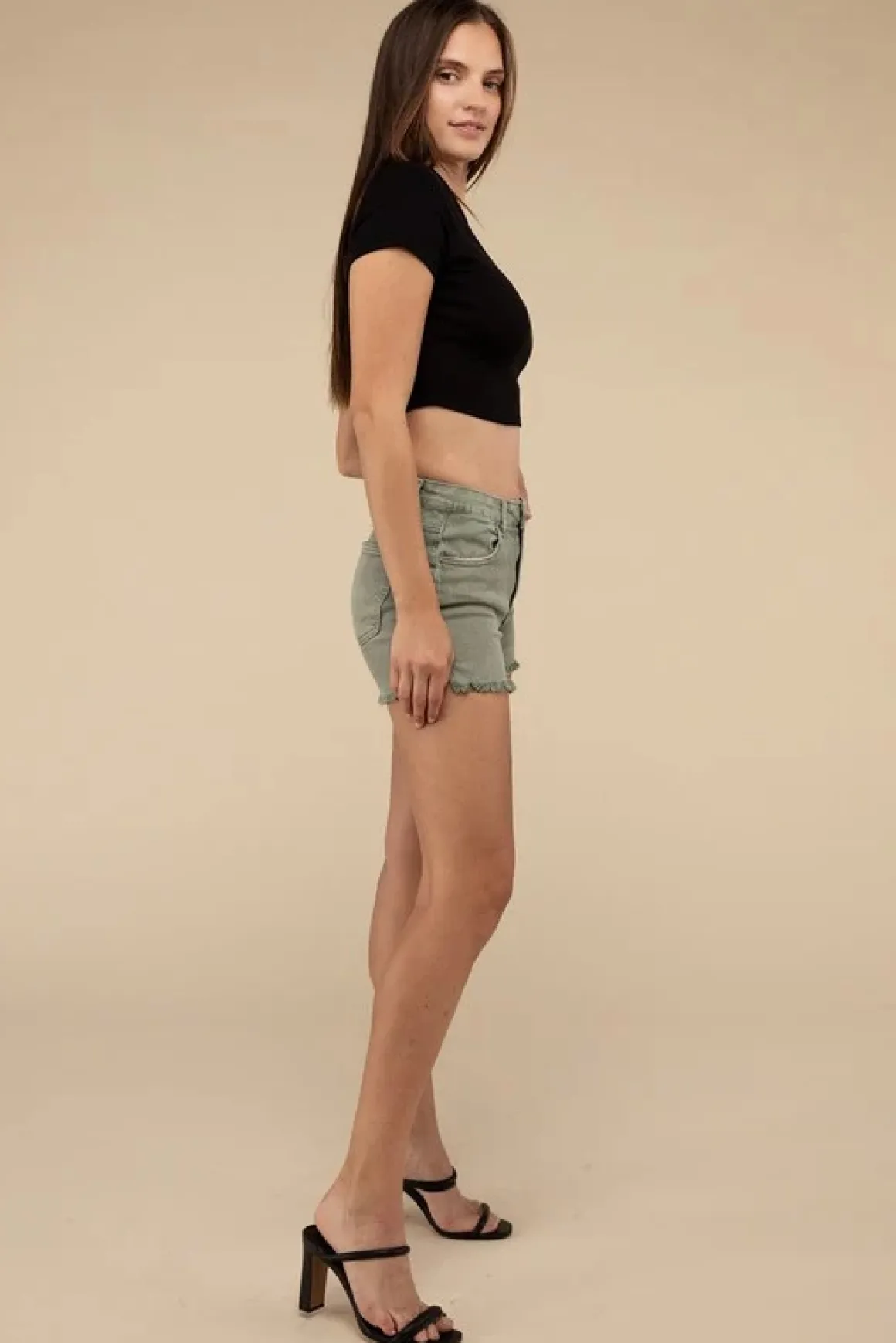acid_washed_frayed_hem_sh_2.webp Acid Washed Frayed Hem Shorts *Online Only*
