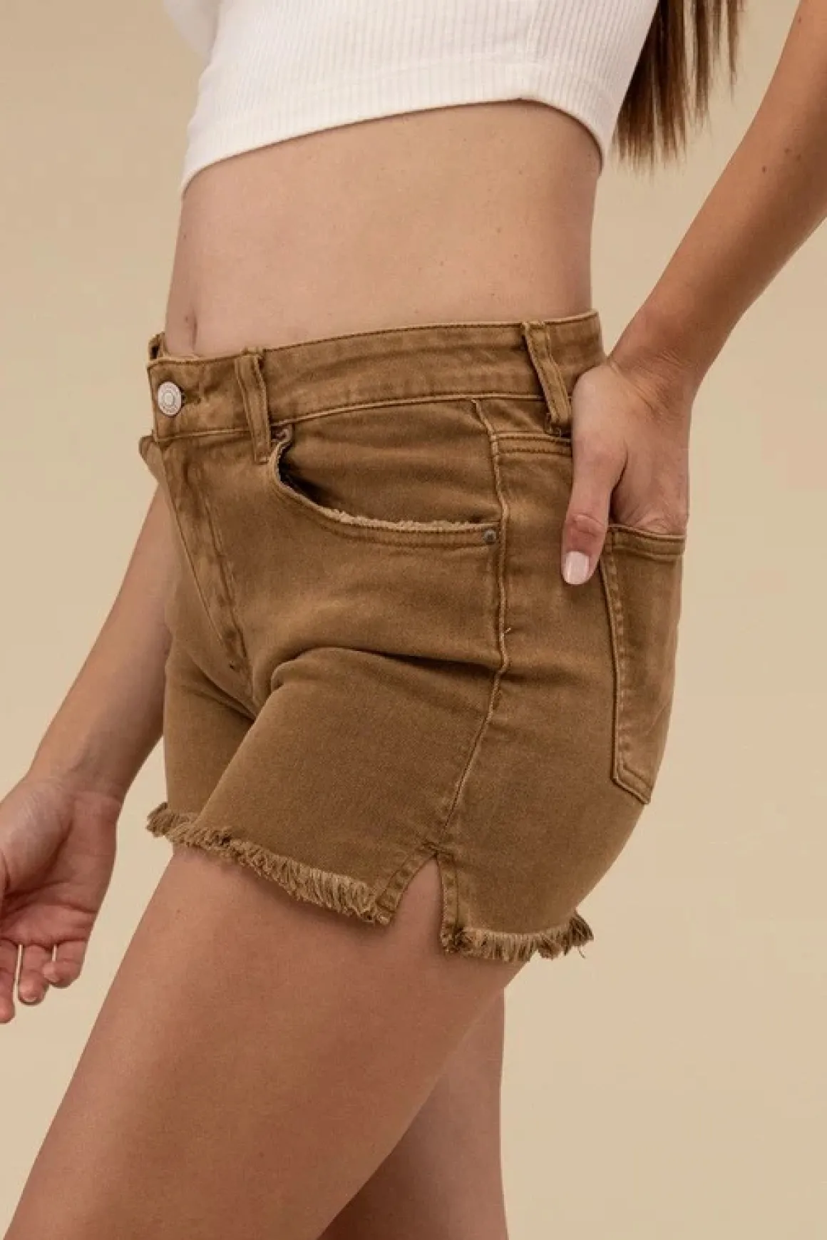 acid_washed_frayed_hem_sh_4.webp Acid Washed Frayed Hem Shorts *Online Only*