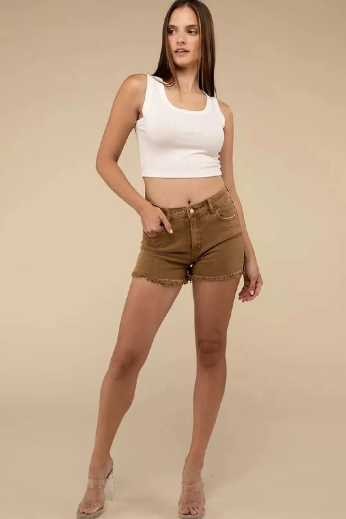acid_washed_frayed_hem_sh_5.webp Acid Washed Frayed Hem Shorts *Online Only*