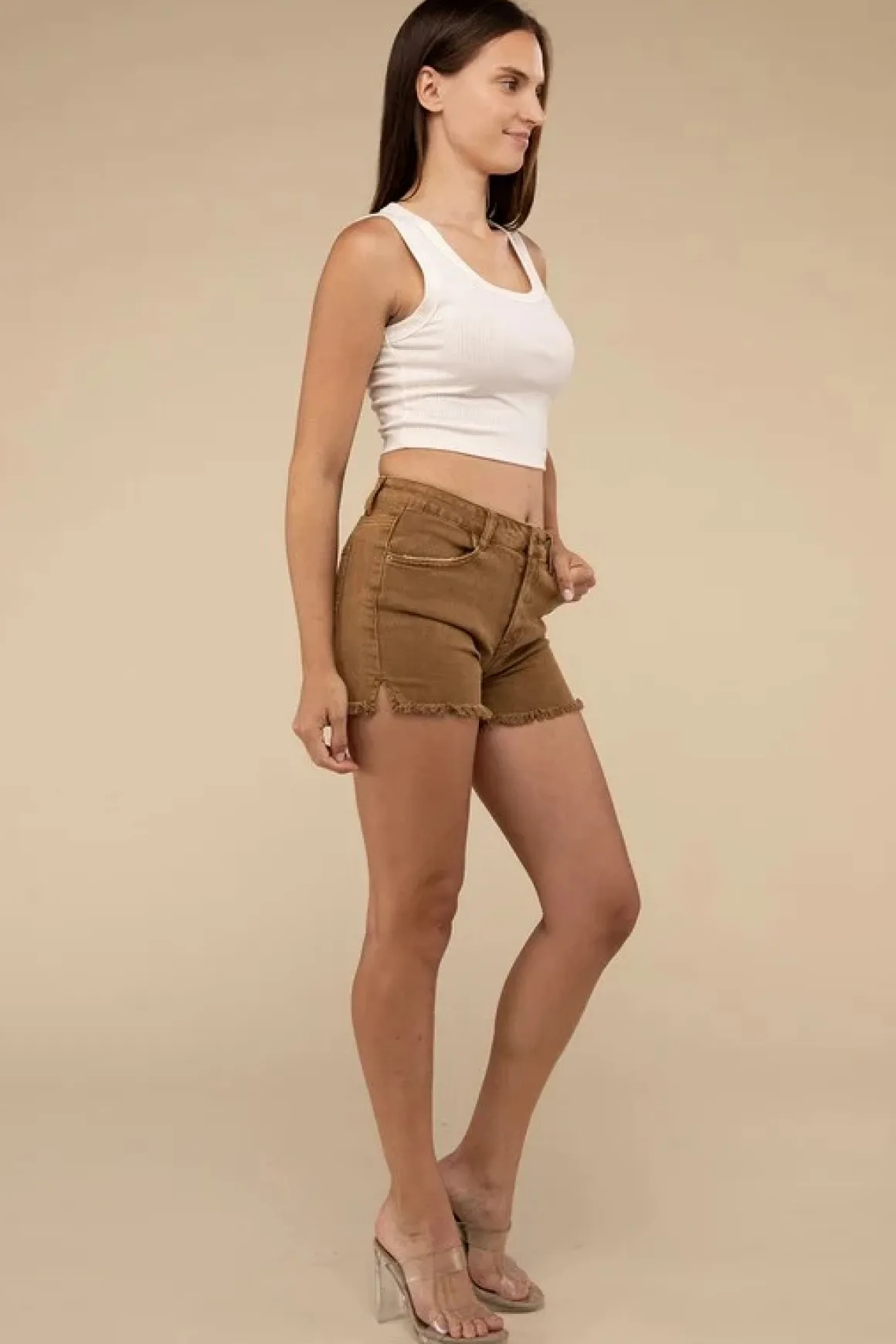 acid_washed_frayed_hem_sh_7.webp Acid Washed Frayed Hem Shorts *Online Only*