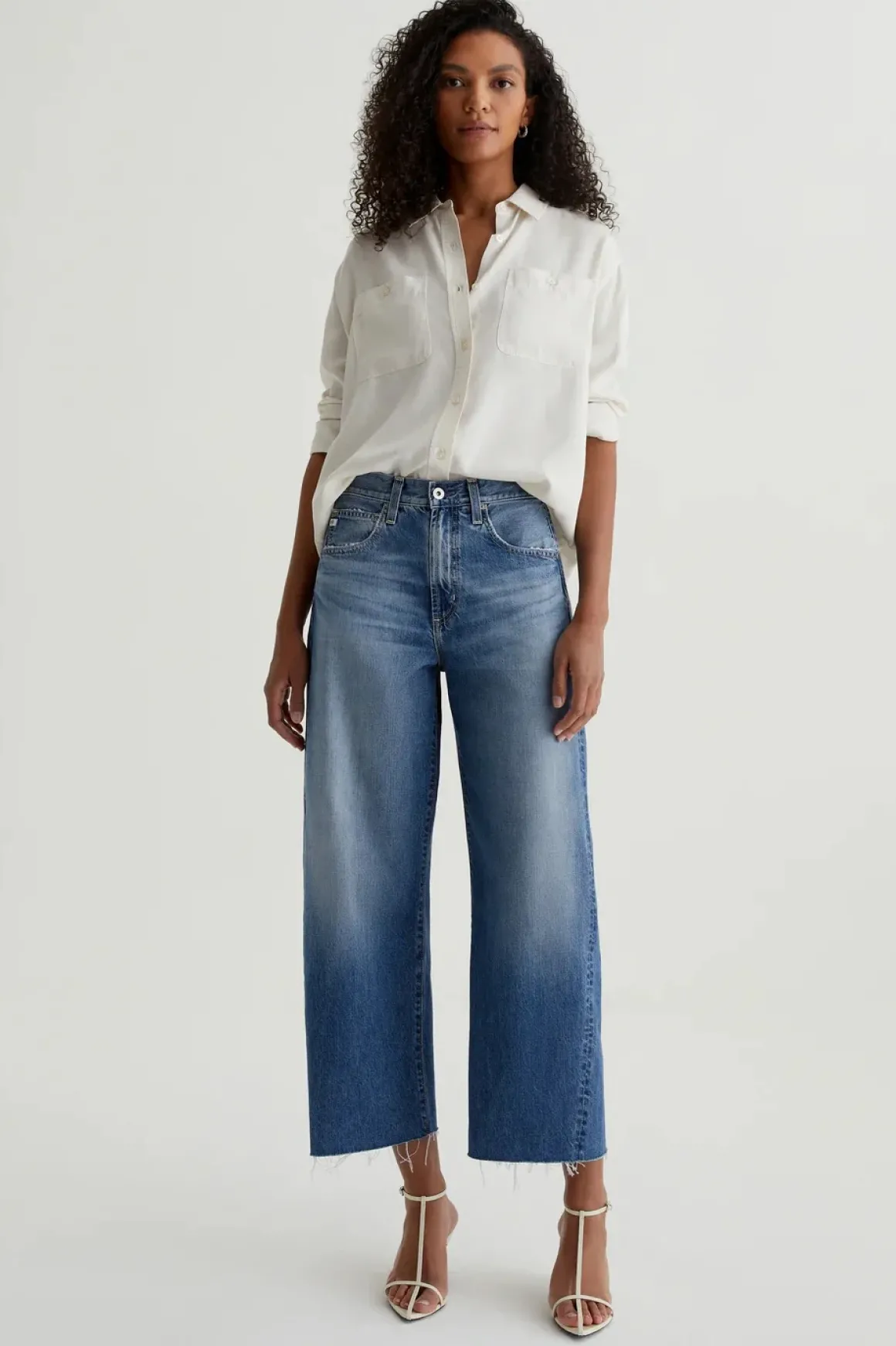 AG Denim Hattie Cropped Barrel Jeans