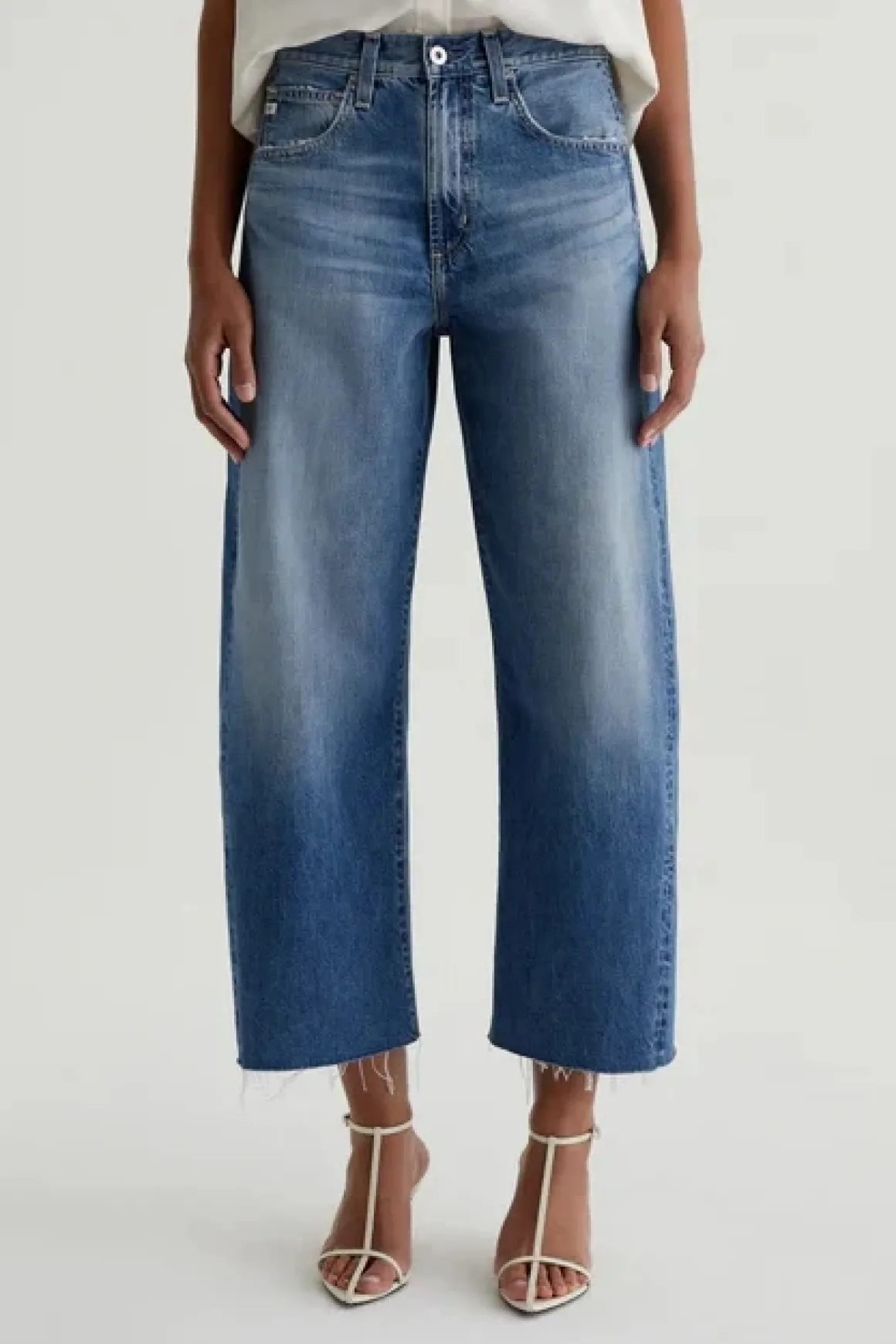 AG Denim Hattie Cropped Barrel Jeans