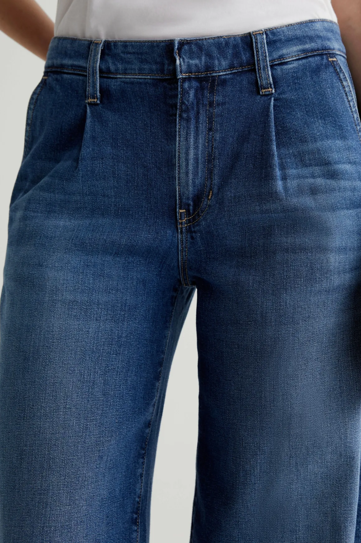 AG Stella Low Slung Pleated Jeans