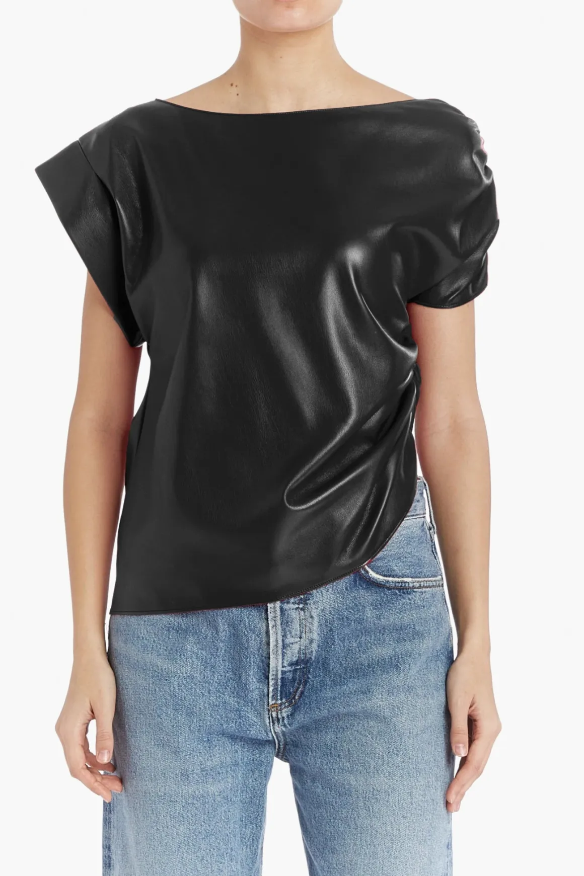 Amanda Uprichard Elroy Faux Leather Top
