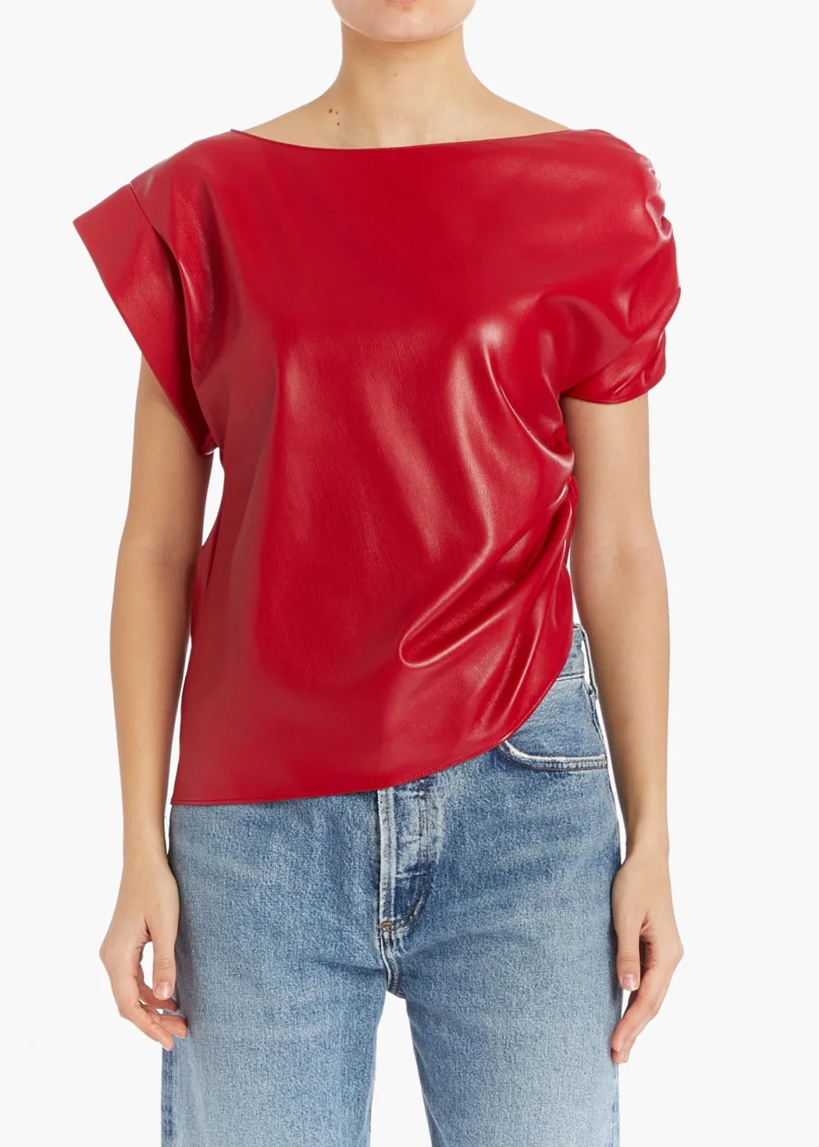 Amanda Uprichard Elroy Faux Leather Top