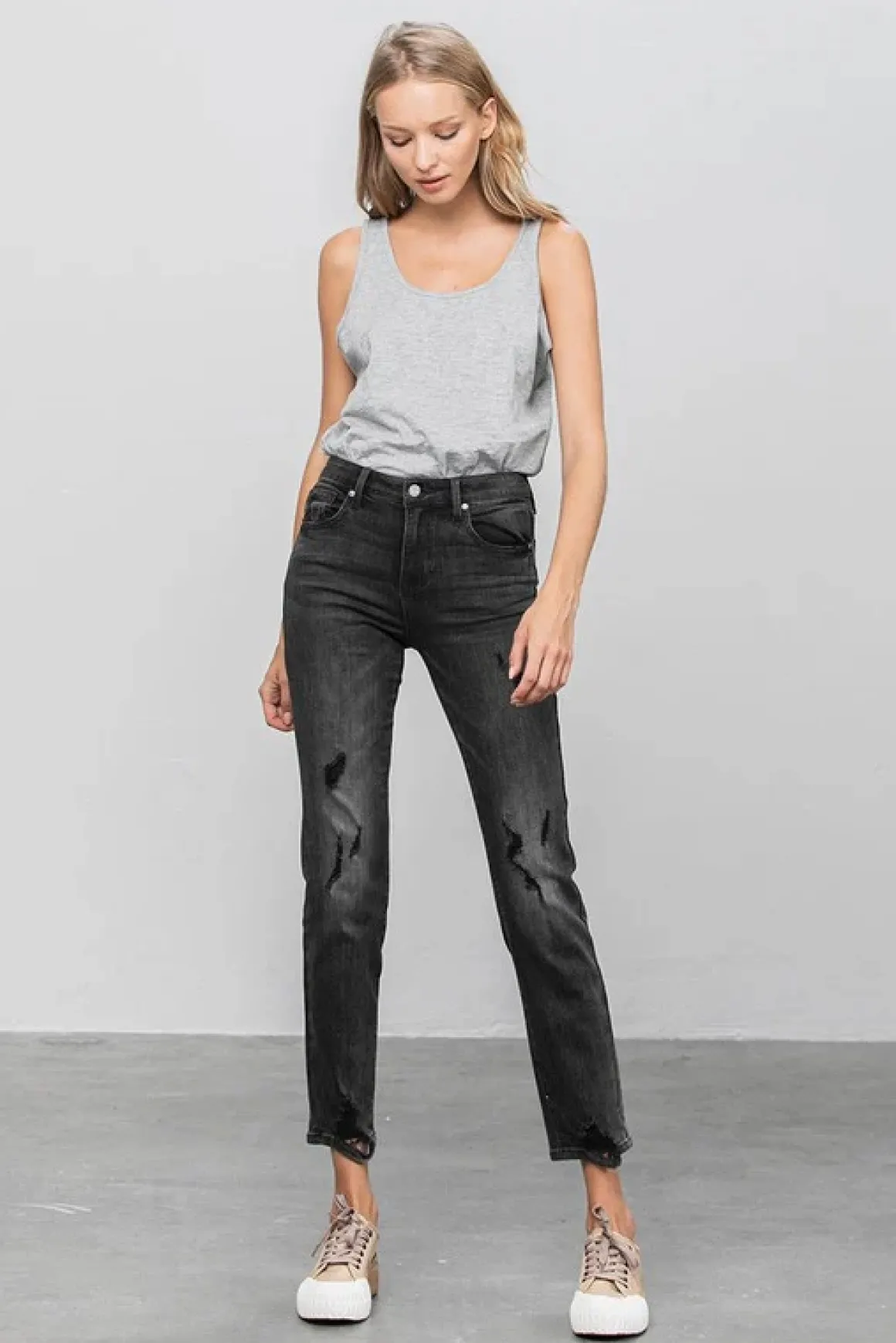 Ankle Straight Mid Rise Jeans *Online Only*
