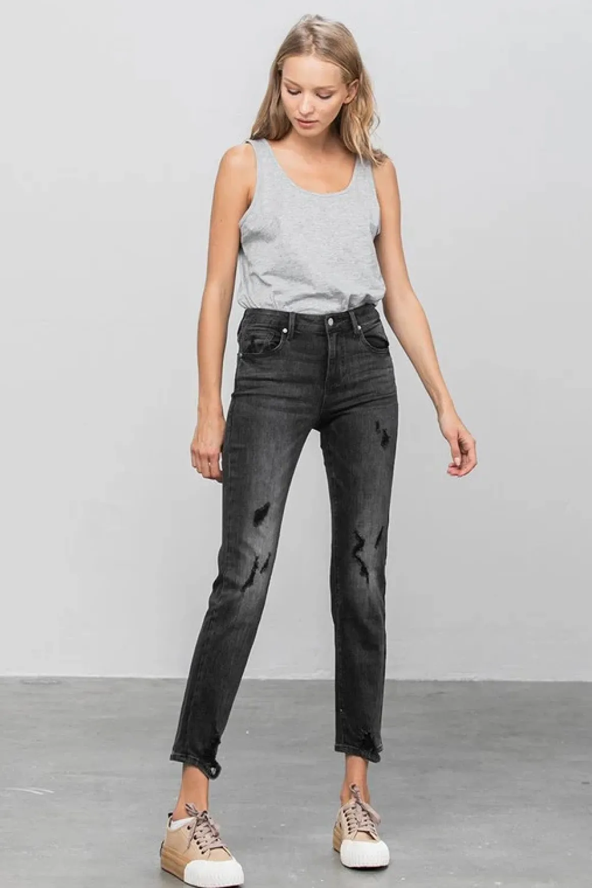 Ankle Straight Mid Rise Jeans *Online Only*