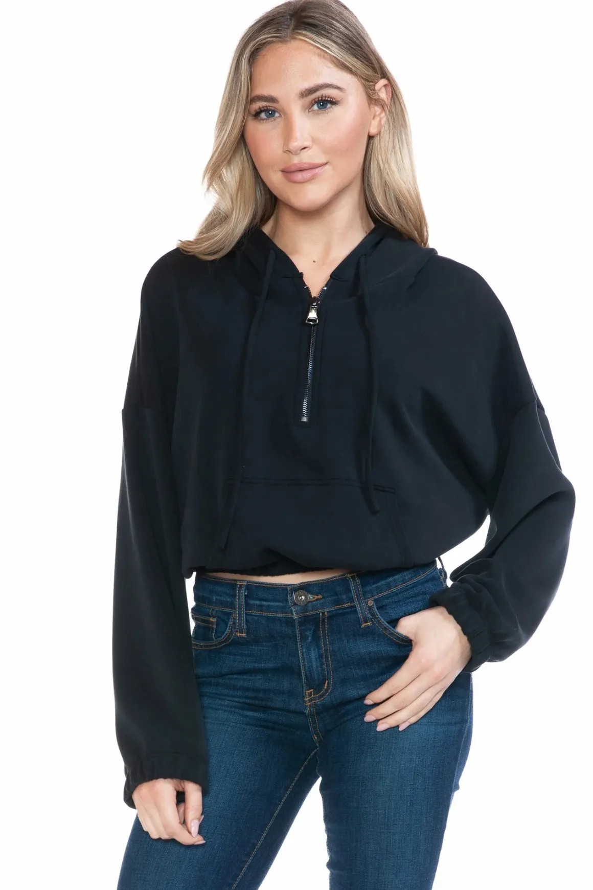Ariella Cropped Zip Hoodie
