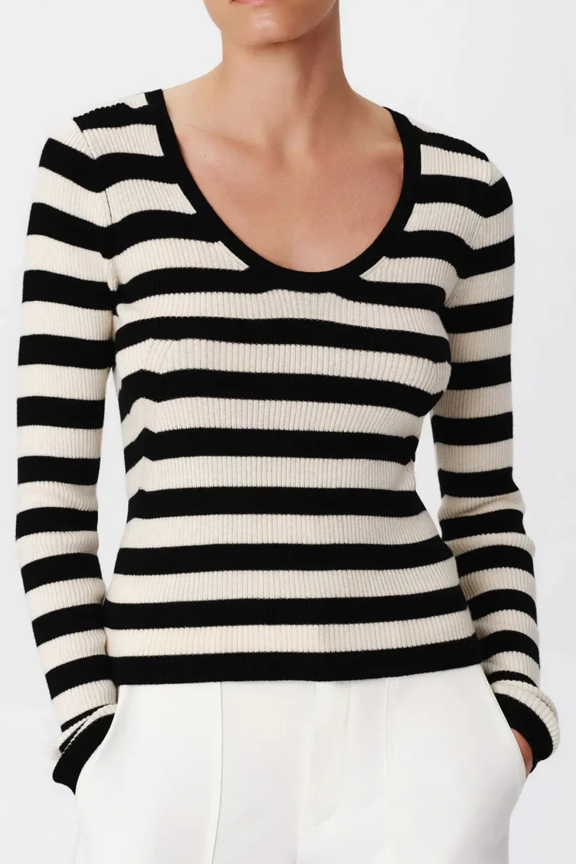 ATM Wool Blend Striped Sweater