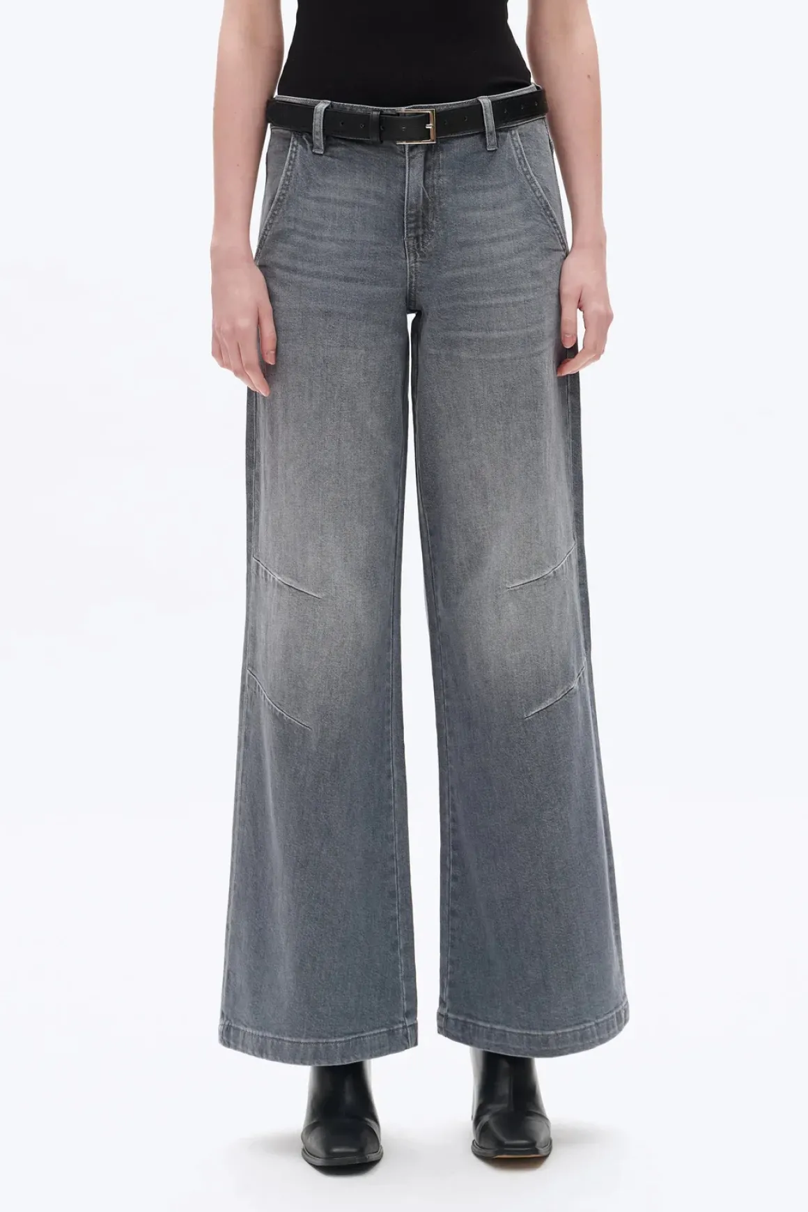 Bayeas Mid Rise Wide Leg Jeans