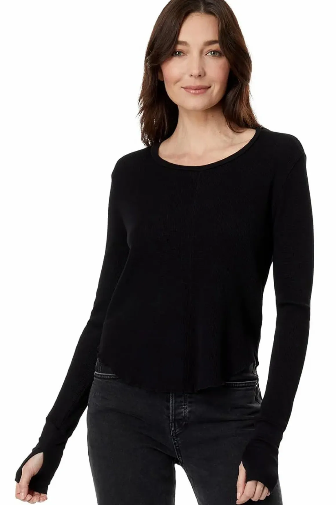 Bobi Cropped Boxy Long Sleeve Tee