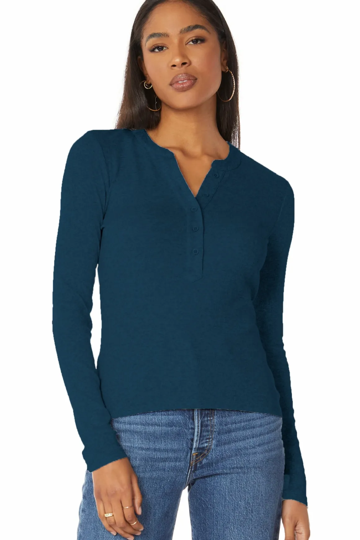 Bobi Long Sleeve Henley Shirt