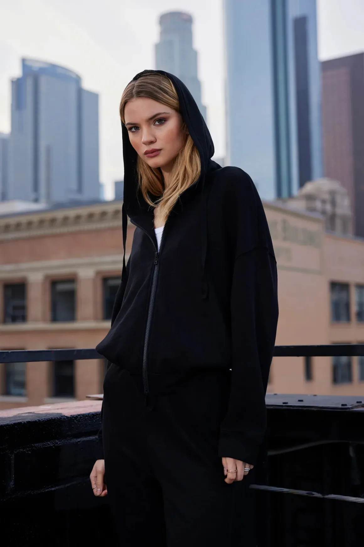 Bobi Slouch Zip Hoodie
