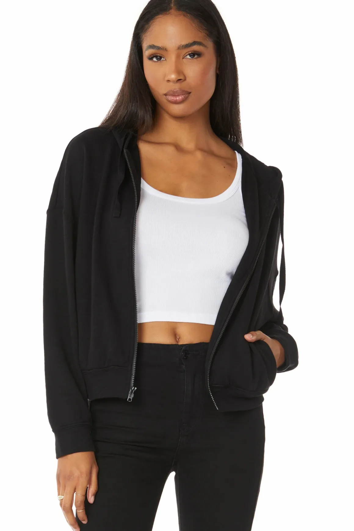 Bobi Slouch Zip Hoodie