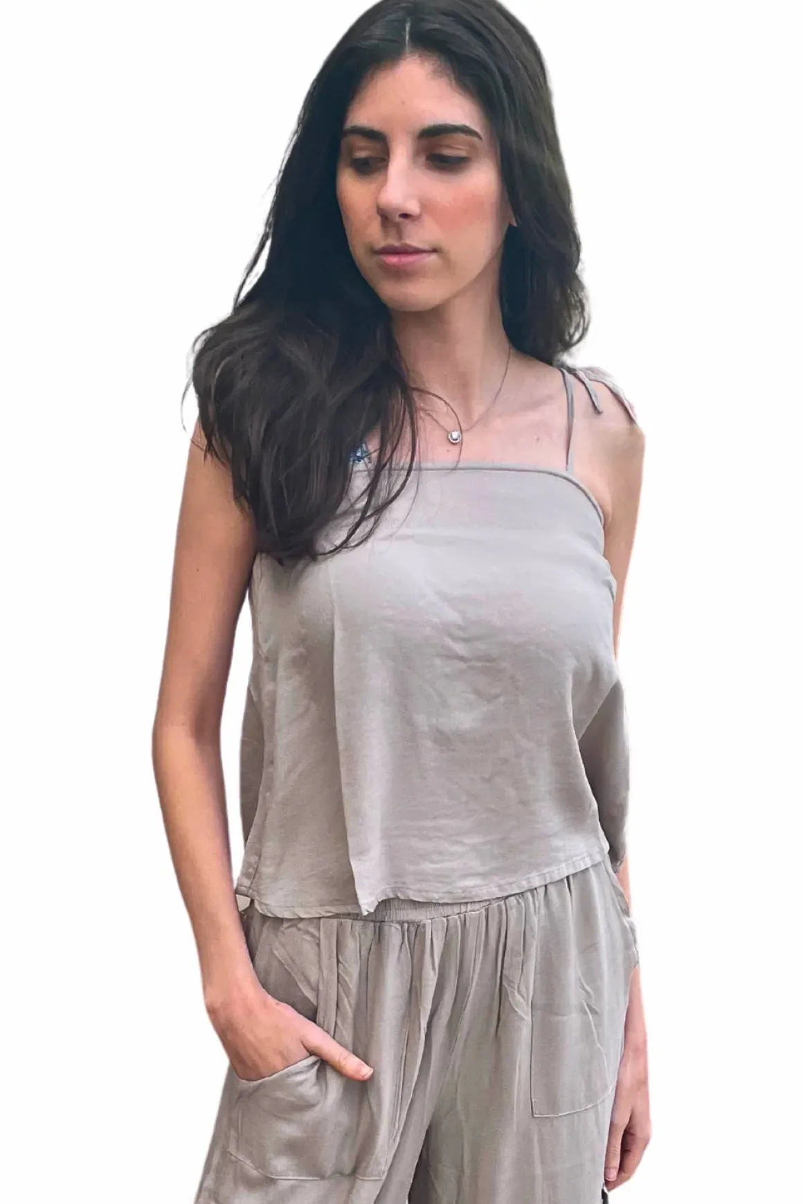 Bobi Square Neck Tie Cami