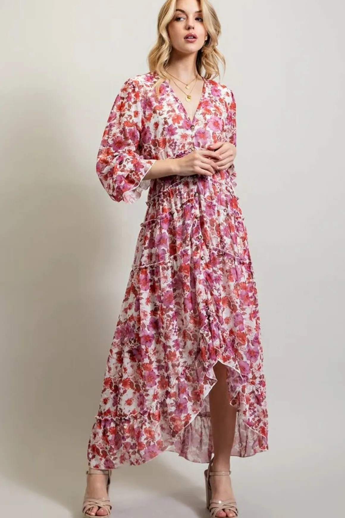 Bohemian Floral High and low maxi dress *Online Only*