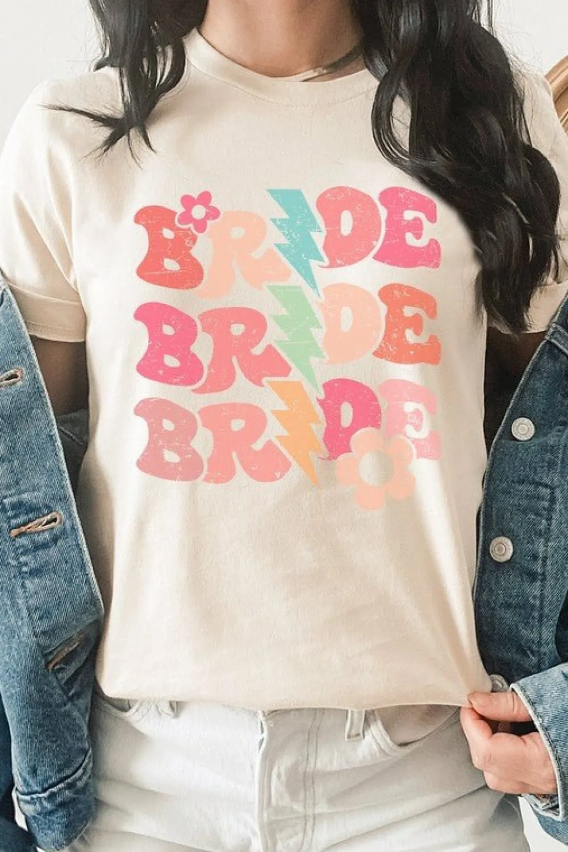 Bride Floral Lightning Bolts Repeat Graphic Tee *Online Only*