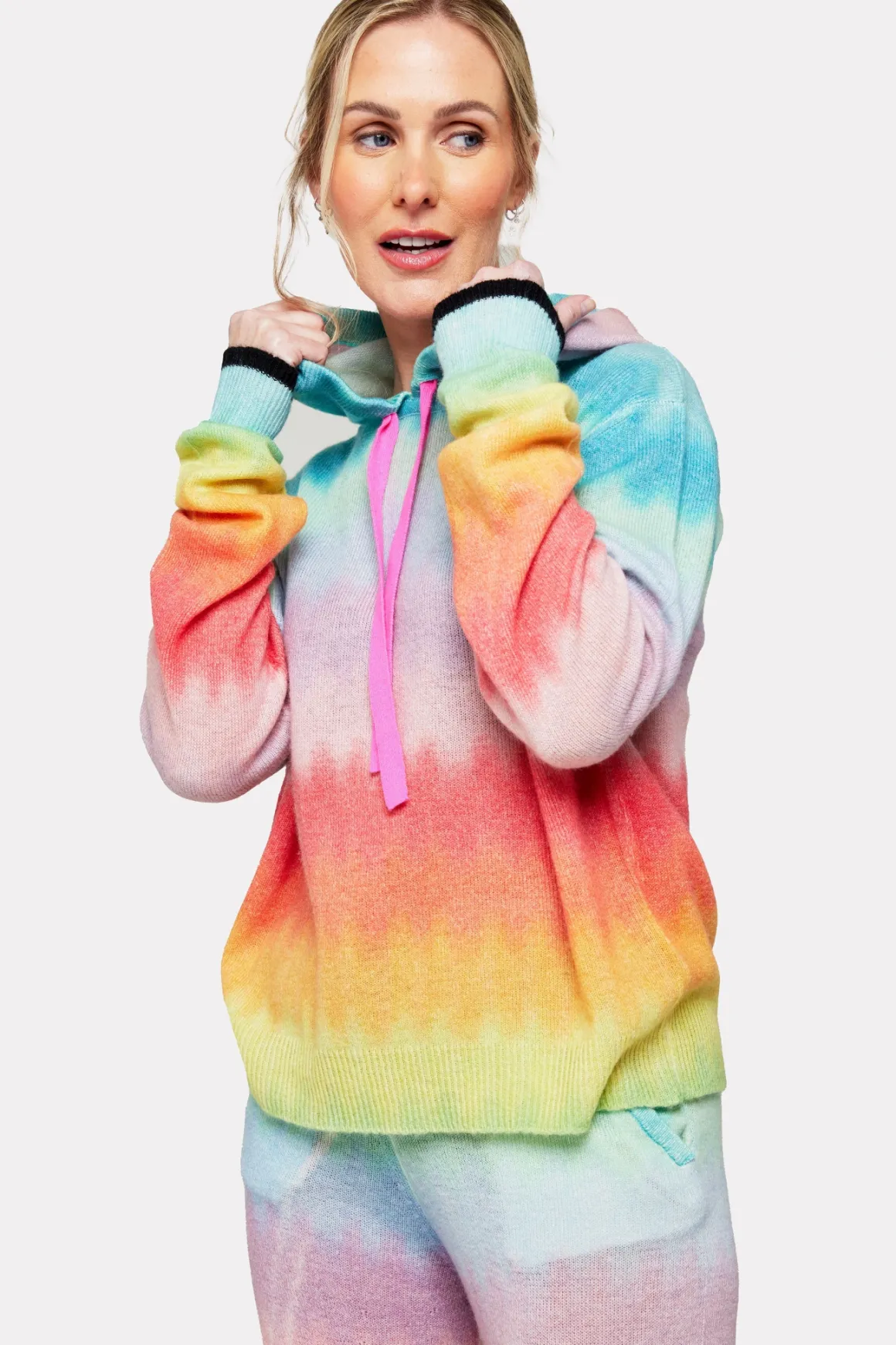 Brodie Cashmere Ombre Wave Hoodie