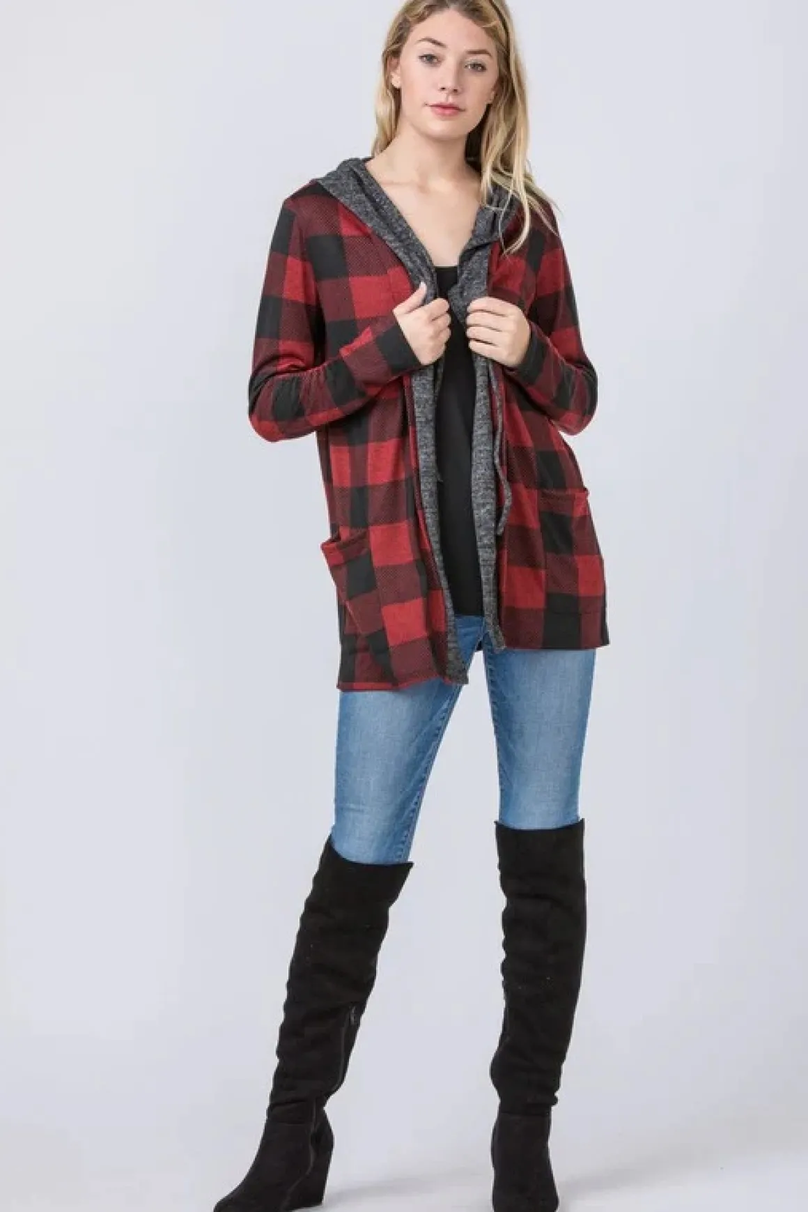 buffalo_plaid_hooded_card_3.webp Buffalo Plaid Hooded Cardigan *Online Only*