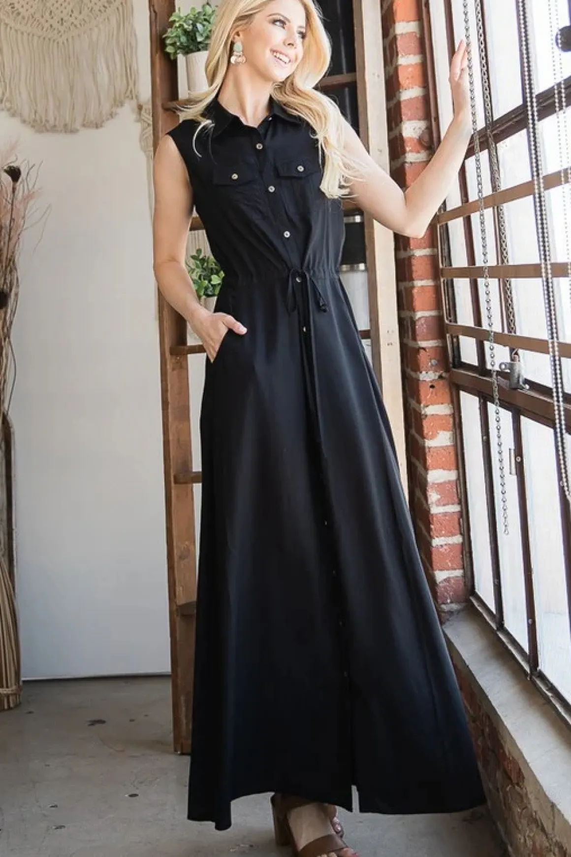 button_down_maxi_dress_on_3.webp Button Down Maxi Dress *Online Only*