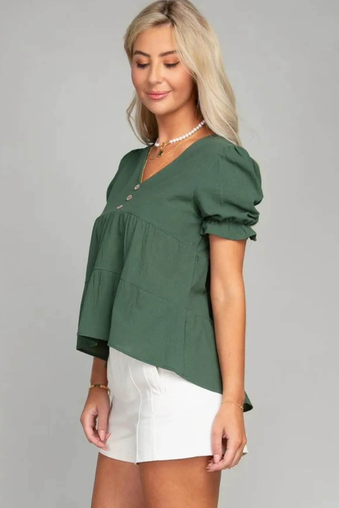 button_front_puff_sleeve__2.webp Button Front Puff Sleeve Blouse *Online Only*