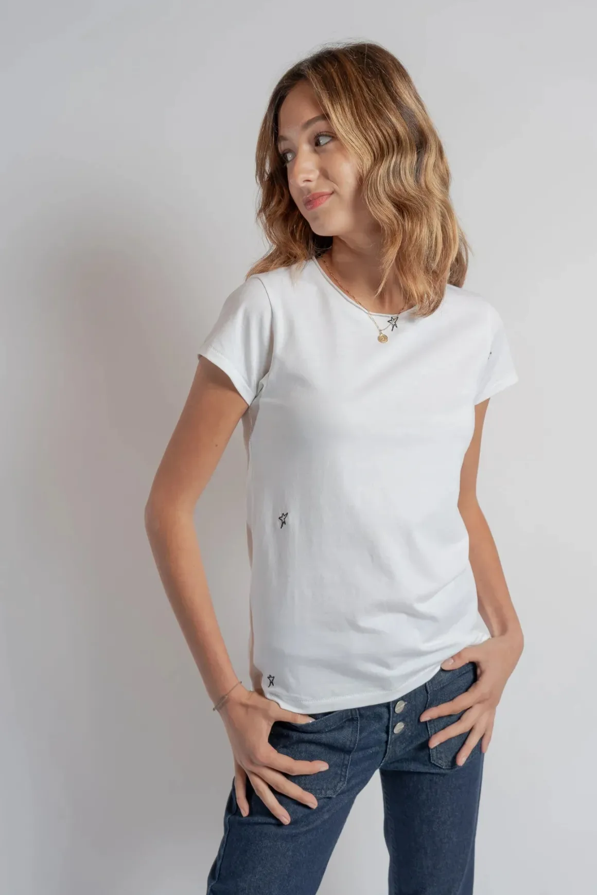 Catherine Gee Embroidered Star Tee