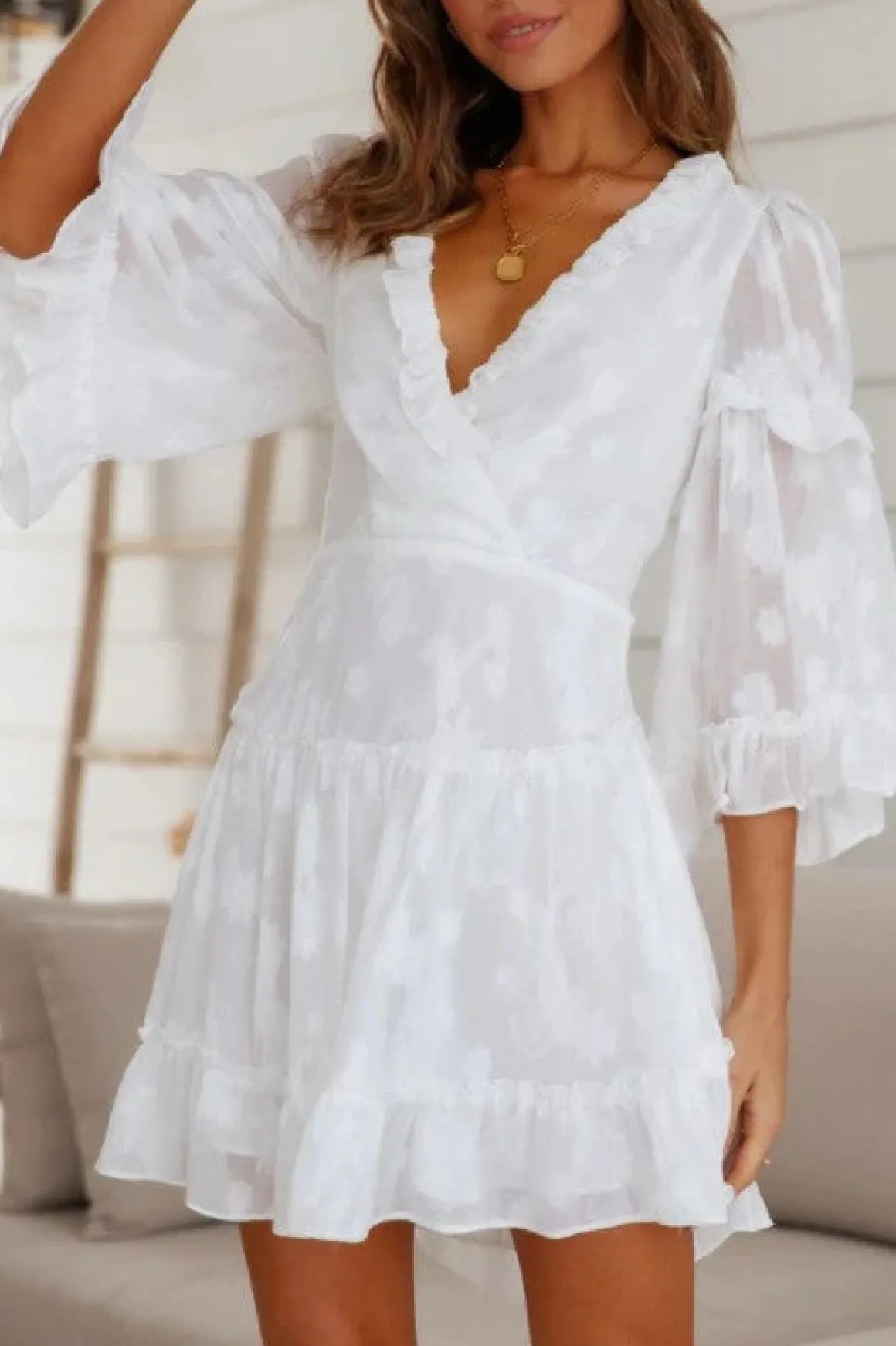 Chiffon Ruffle Mini Dress  *Online Only*
