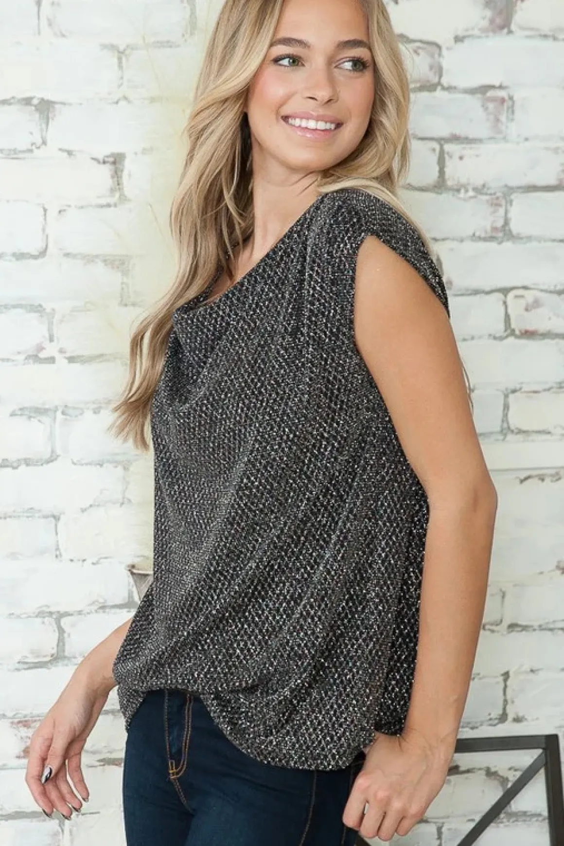 cowl_neck_metallic_top_on_4.webp Cowl Neck Metallic Top *Online Only*