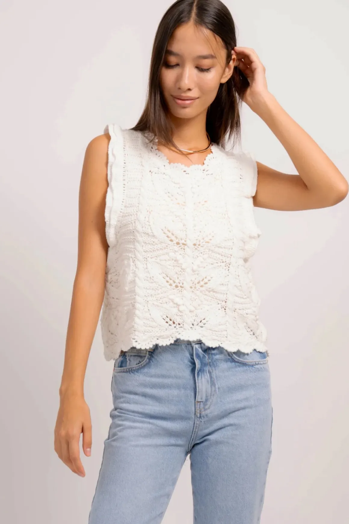 CPW Edith Ruffle Sleeve Pointelle Top *Final Sale*
