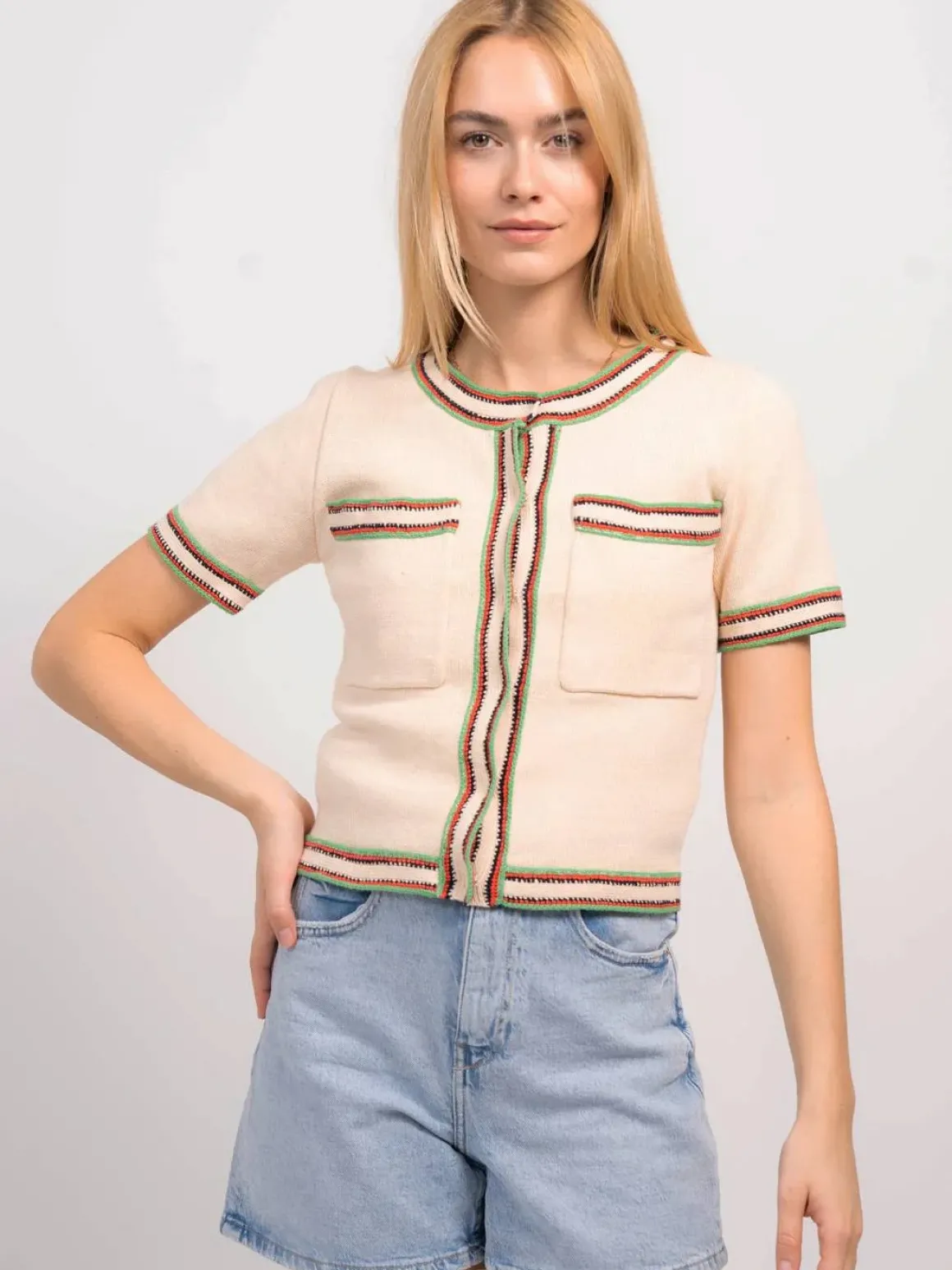 CPW July Short Sleeve Cardigan *Final Sale*