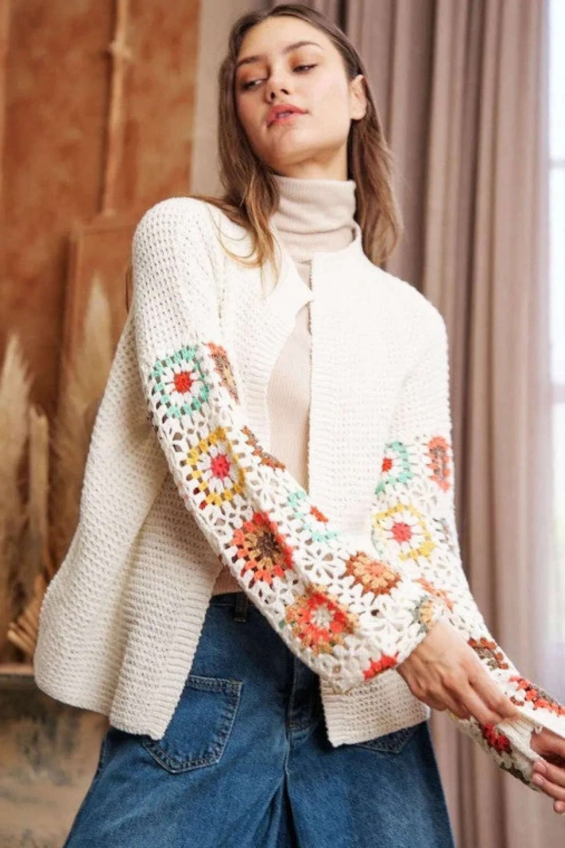 crochet_floral_printed_lo_6.webp Crochet Floral Printed Long Sleeve Knit Cardigan *Online Only*