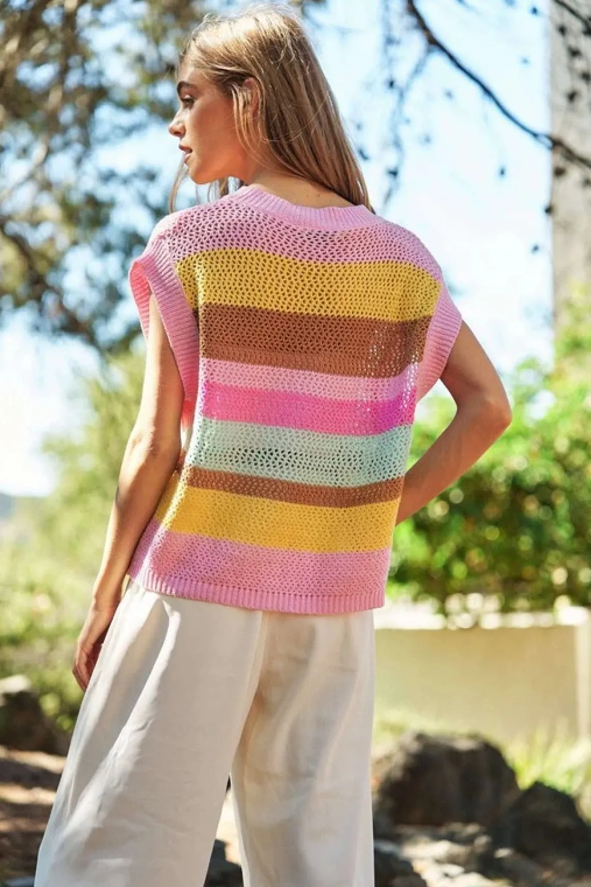 crochet_multi_striped_pul_4.webp Crochet Multi Striped Pullover Knit Sweater Vest *Online Only*