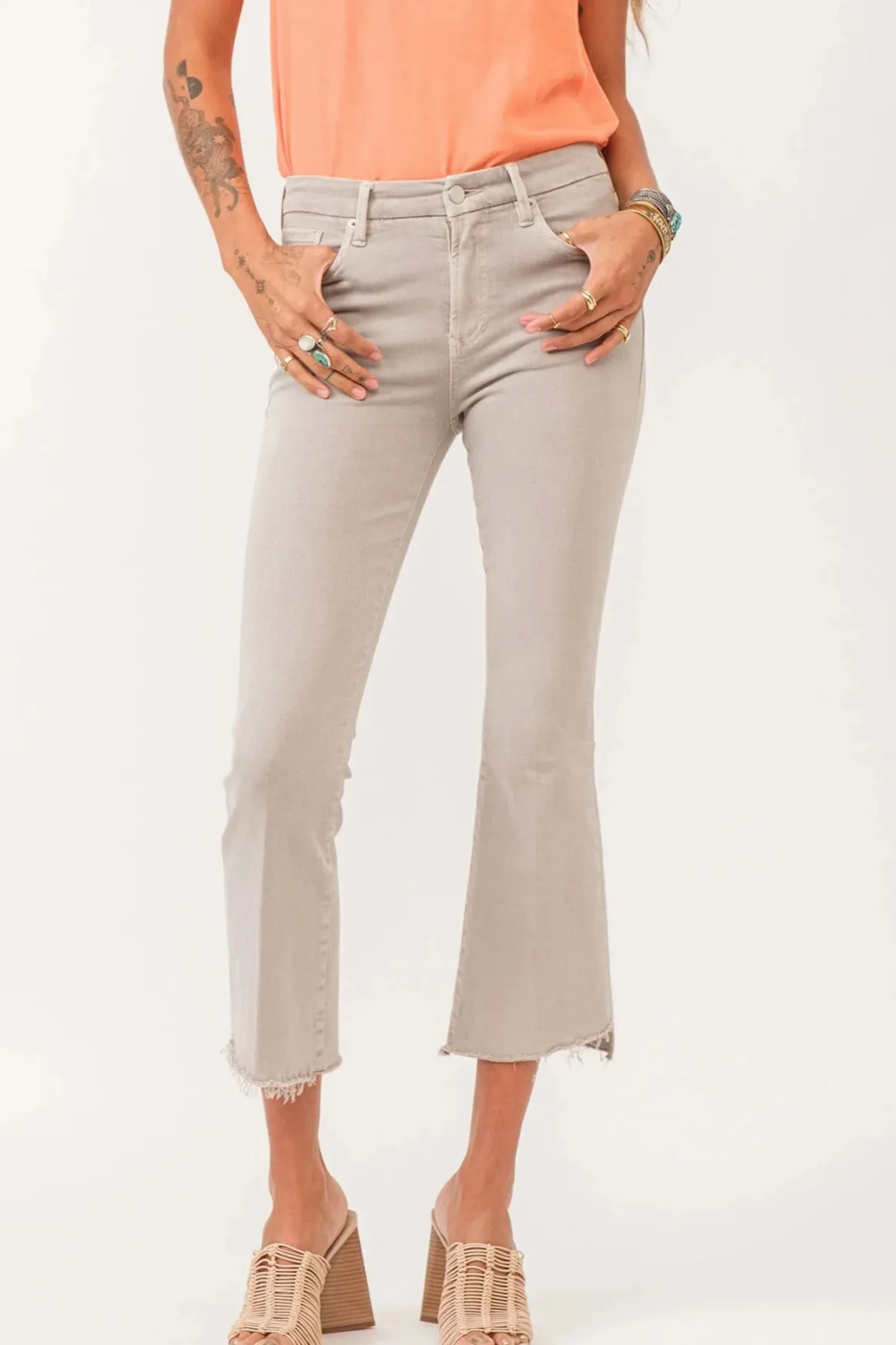 Dear John Jeanne High Rise Cropped Flare Jeans