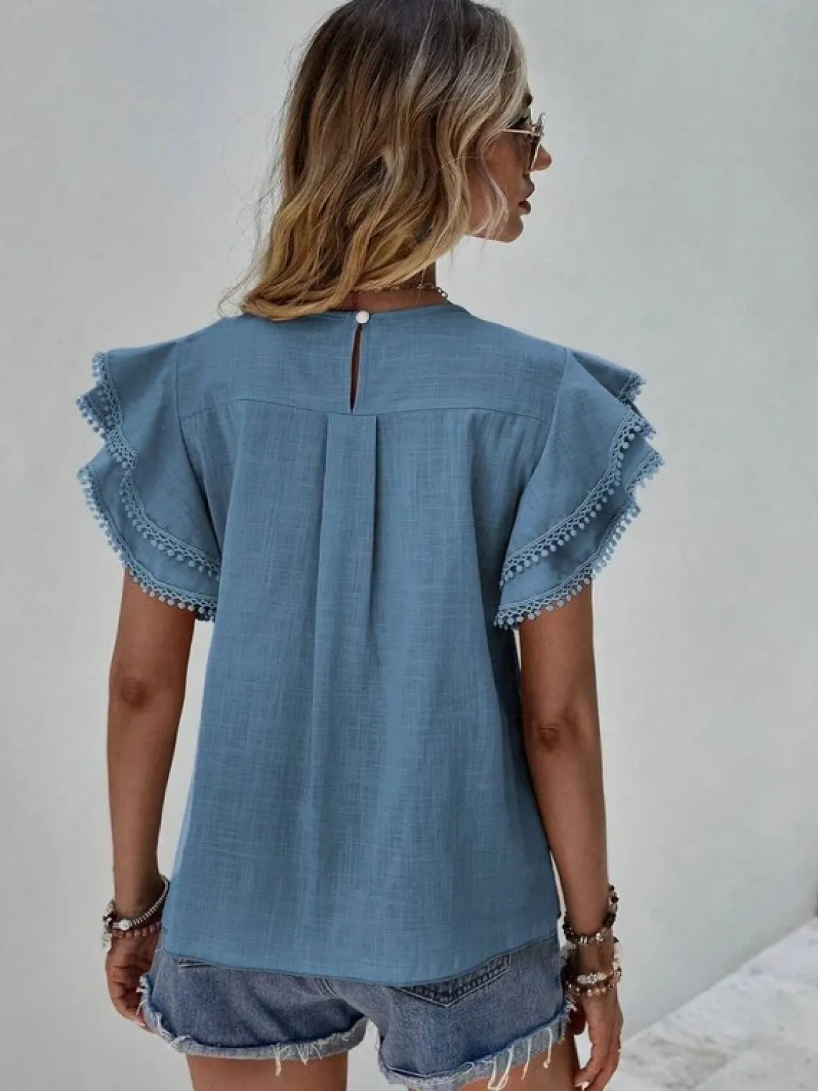 denise_ruffle_cap_sleeve__2.webp Denise Ruffle Cap Sleeve Top *Online Only*