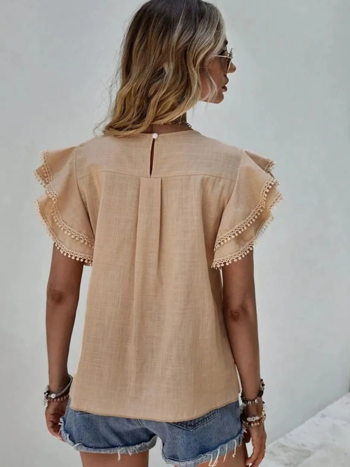 denise_ruffle_cap_sleeve__5.webp Denise Ruffle Cap Sleeve Top *Online Only*