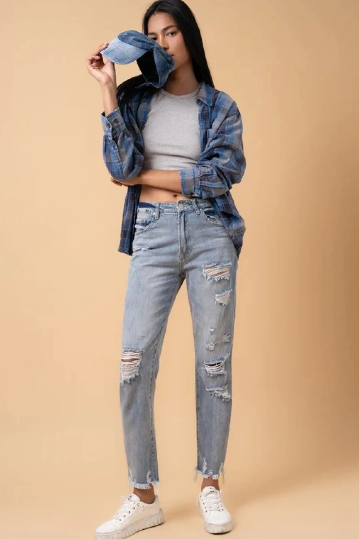 Distressed Girlfriend Jeans *Online Only*