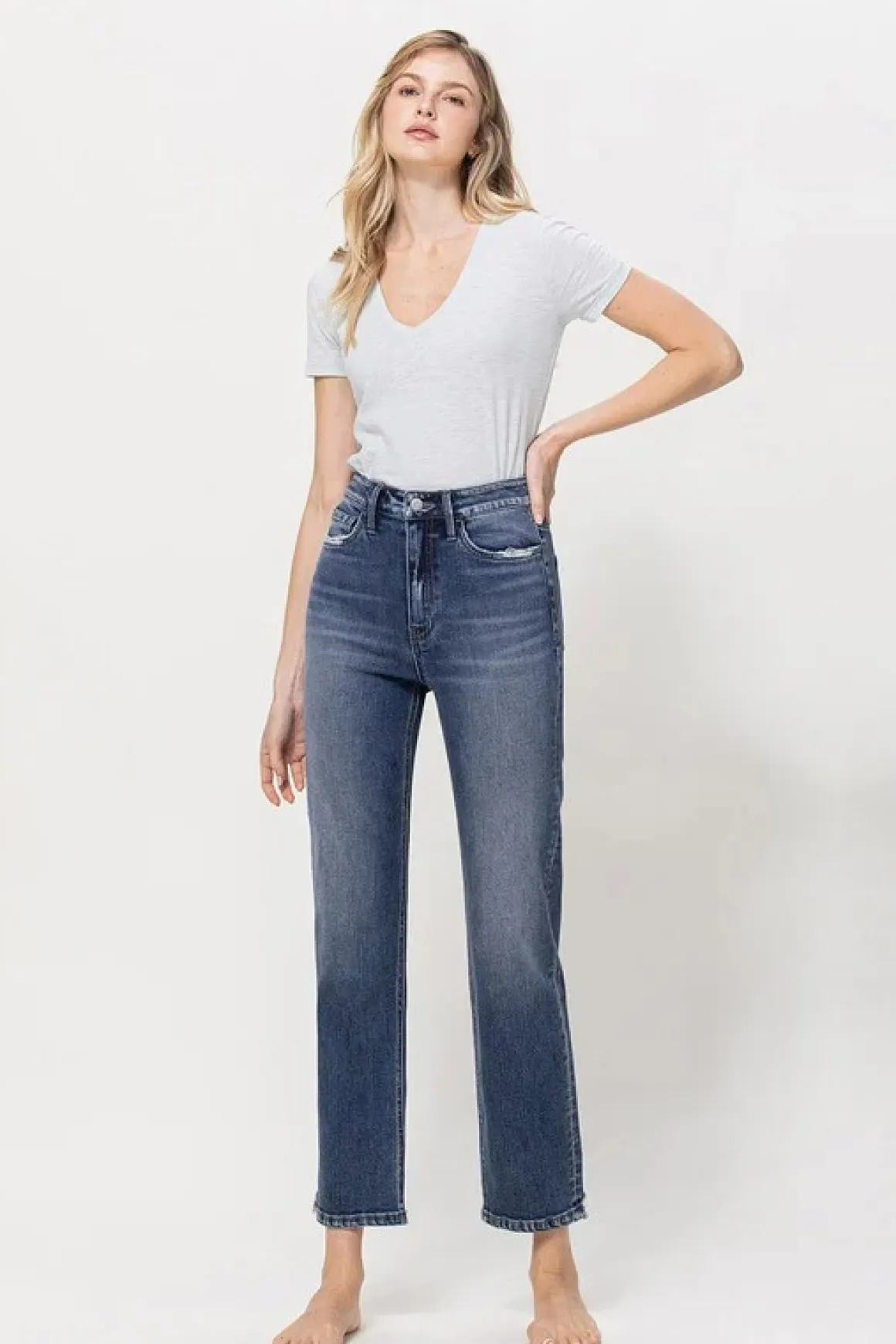 Distressed High Rise Ankle Jeans *Online Only*