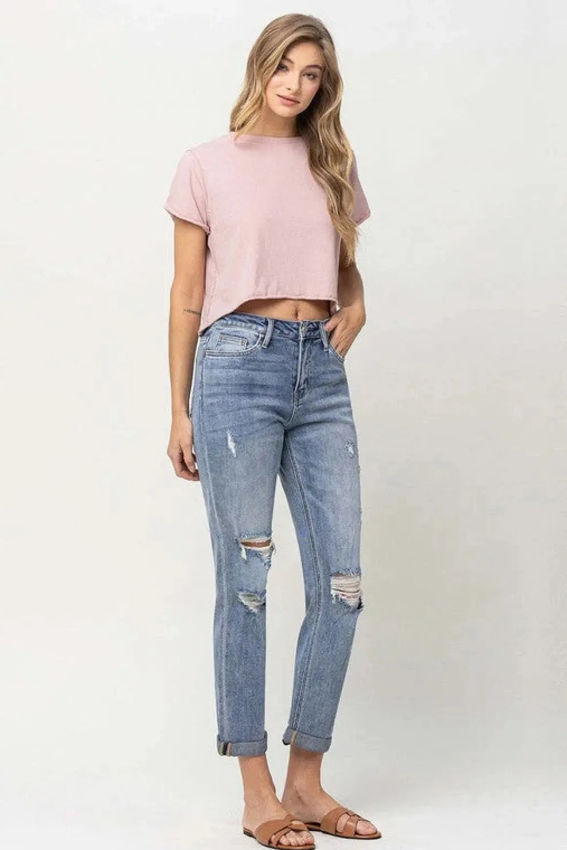 Distressed Stretch Boyfriend *Online Only*