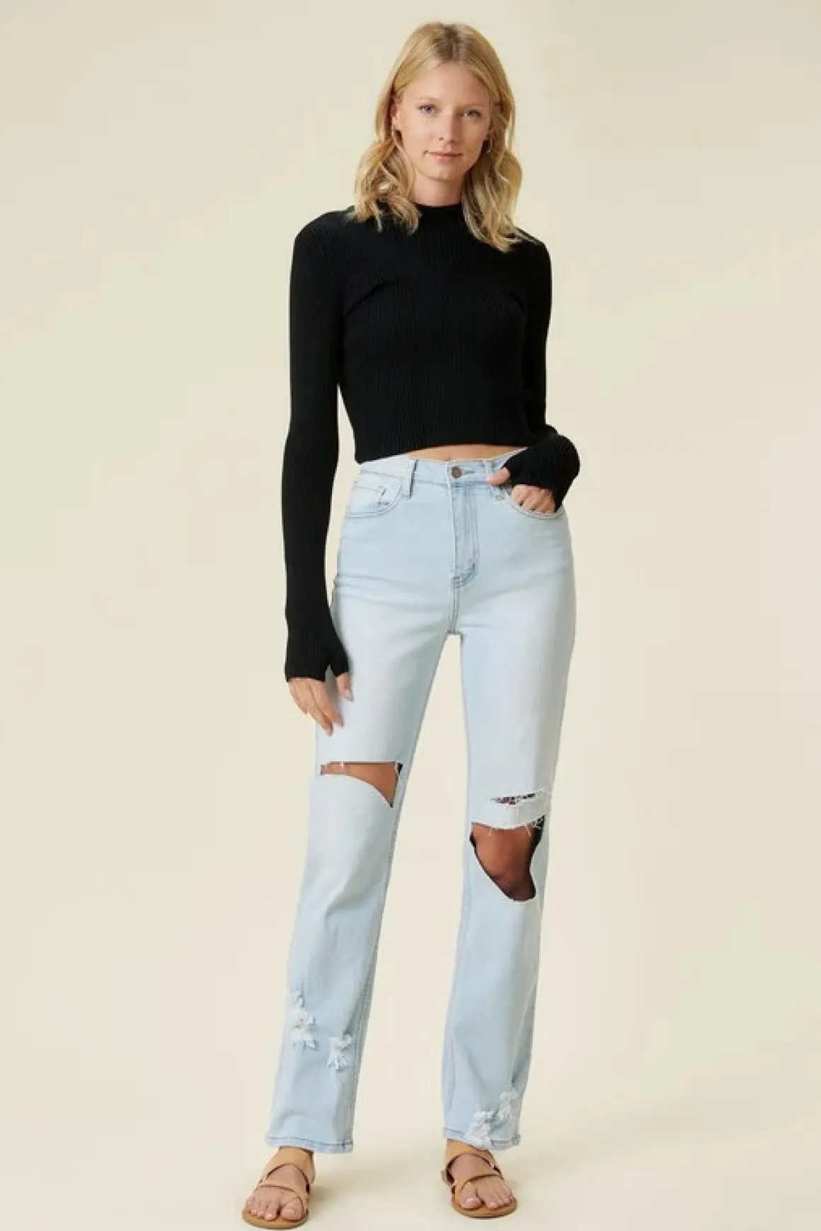 Distressed Wide Leg Jeans *Online Only*