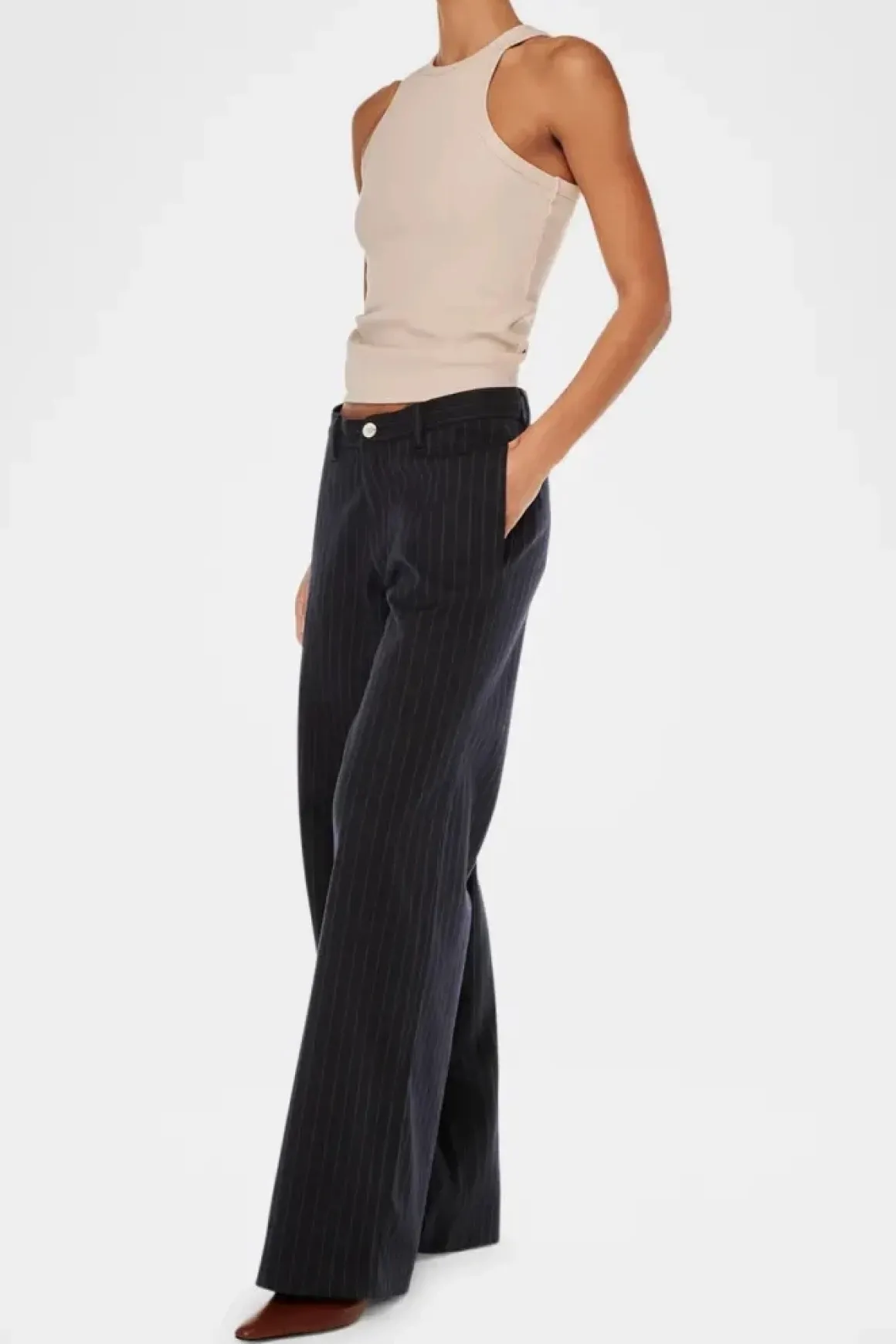 DL1961 Zoie Wide Leg Pinstripe Pants