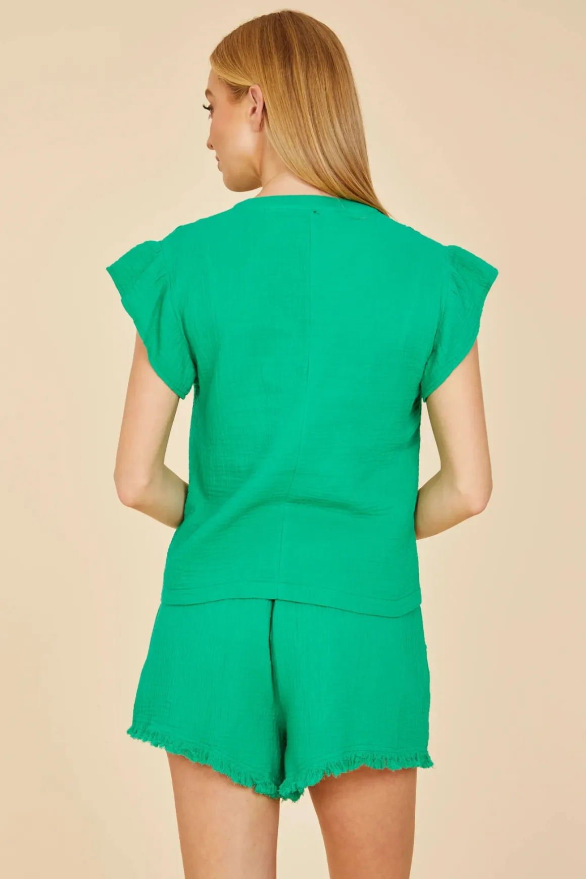 dolce_cabo_flutter_sleeve_3.webp Dolce Cabo Flutter Sleeve Gauze Top