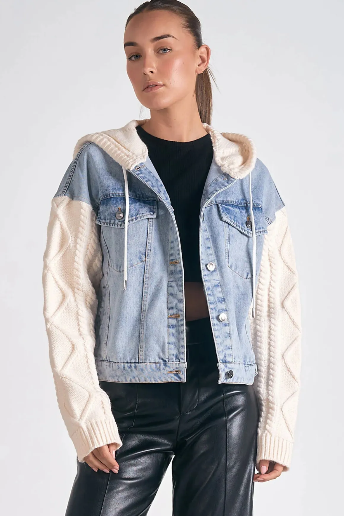 Elan Denim Jacket Hoodie
