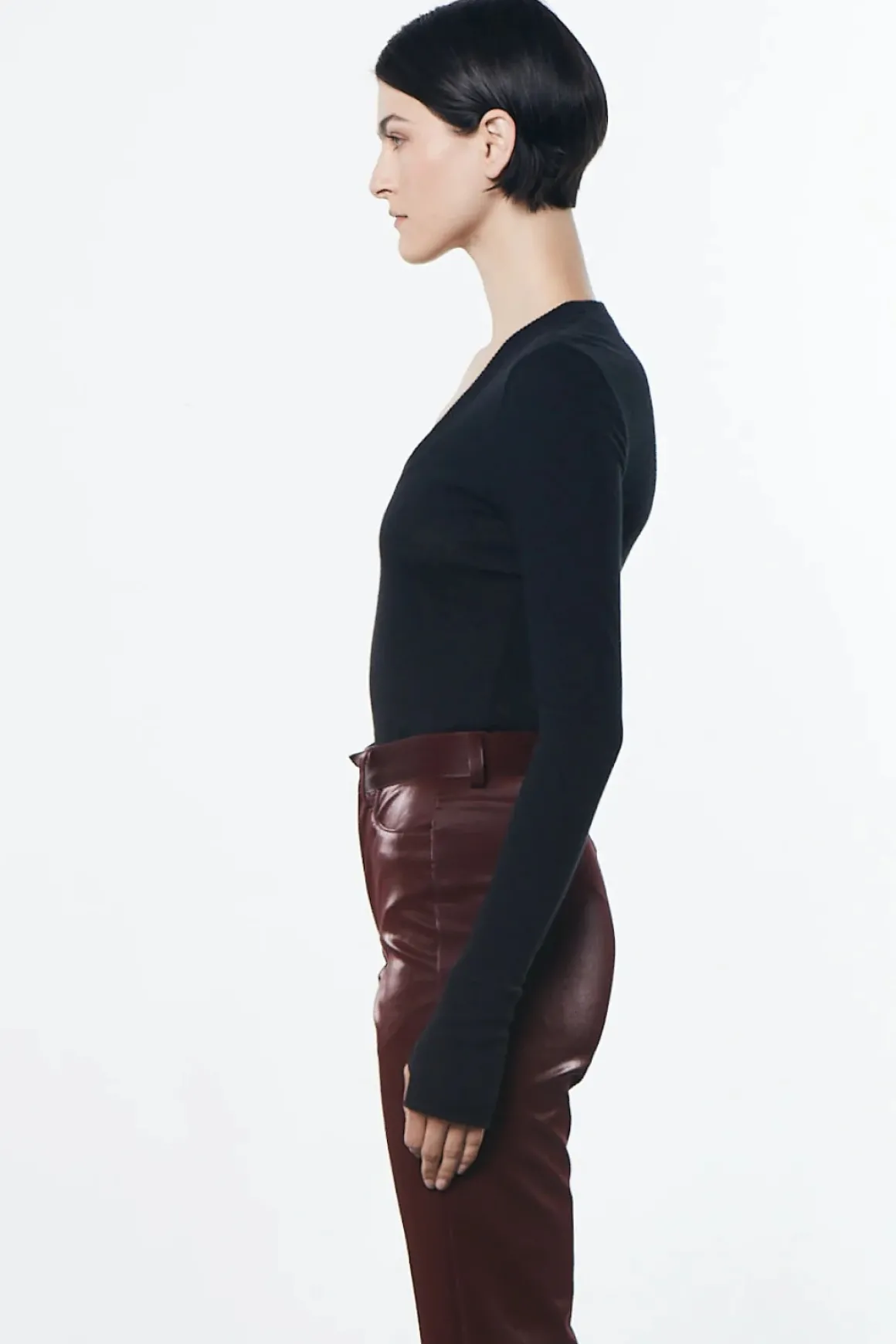 Enza Costa Cashmere U Neck Long Sleeve Bodysuit