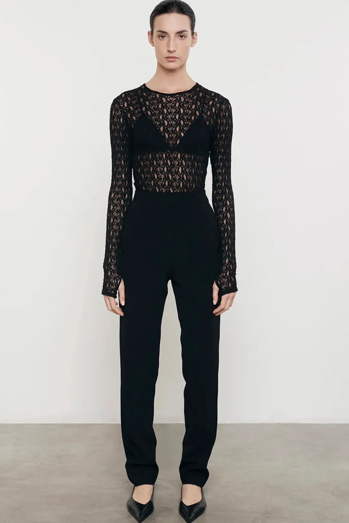 Enza Costa Long Sleeve Lace Top